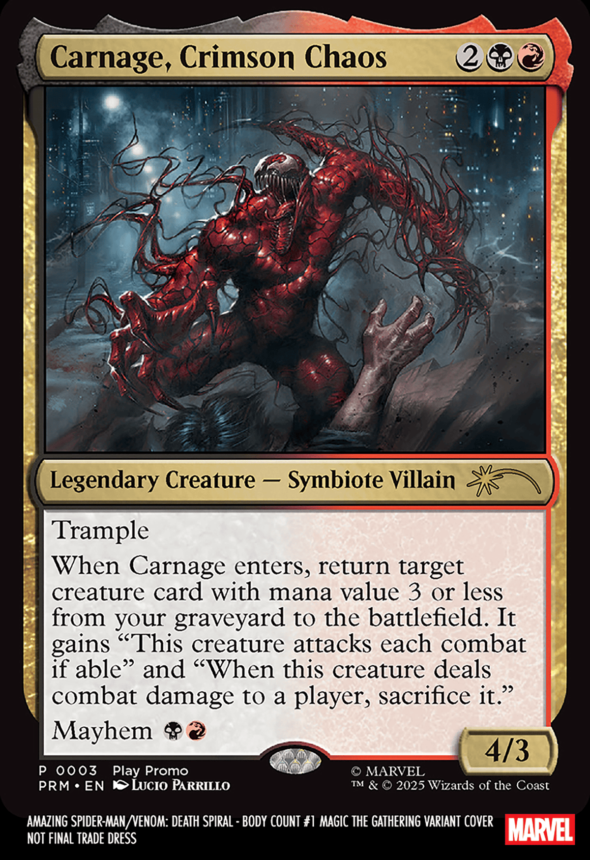 Marvel Comic Books AMAZING SPIDER-MAN/VENOM: DEATH SPIRAL - BODY COUNT #1 LUCIO PARRILLO MAGIC: THE GATHERING VARIANT [DS] 75960621648200151 PRH-75960621648200151