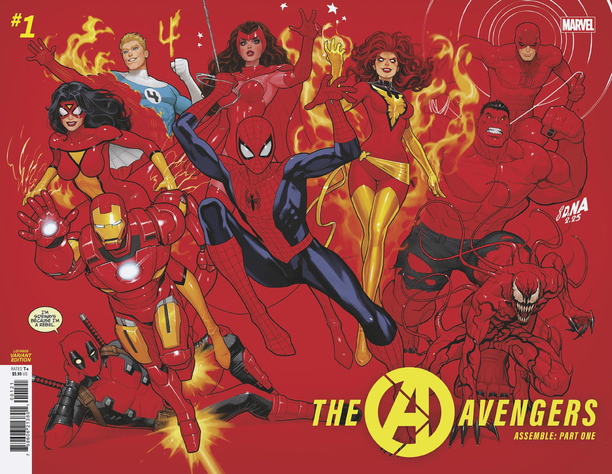 Marvel Comic Books AVENGERS #1 DAVID NAKAYAMA COLOR BLOCK RED WRAPAROUND VARIANT (Release Date: 11/04/2026) 75960621380100121 PRH-75960621380100121