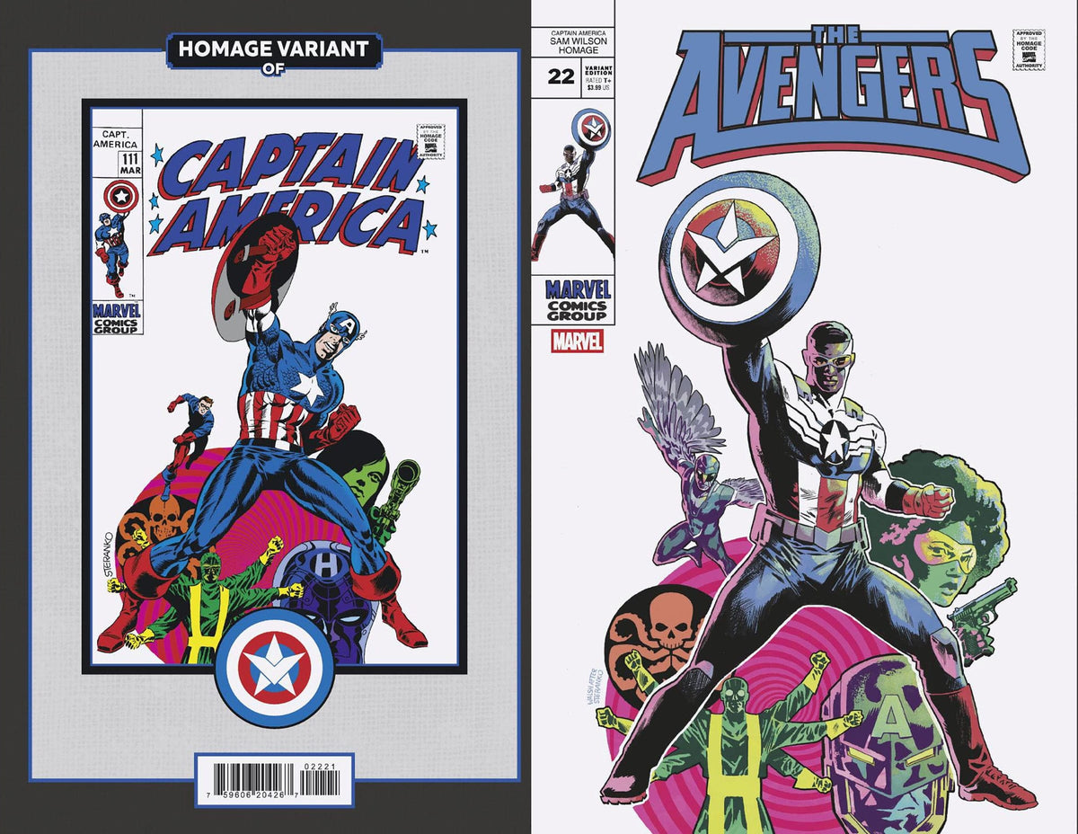 Marvel Comic Books AVENGERS #22 MIKE WALSH CAPTAIN AMERICA SAM WILSON HOMAGE VARIANT 75960620426702221 PRH-75960620426702221