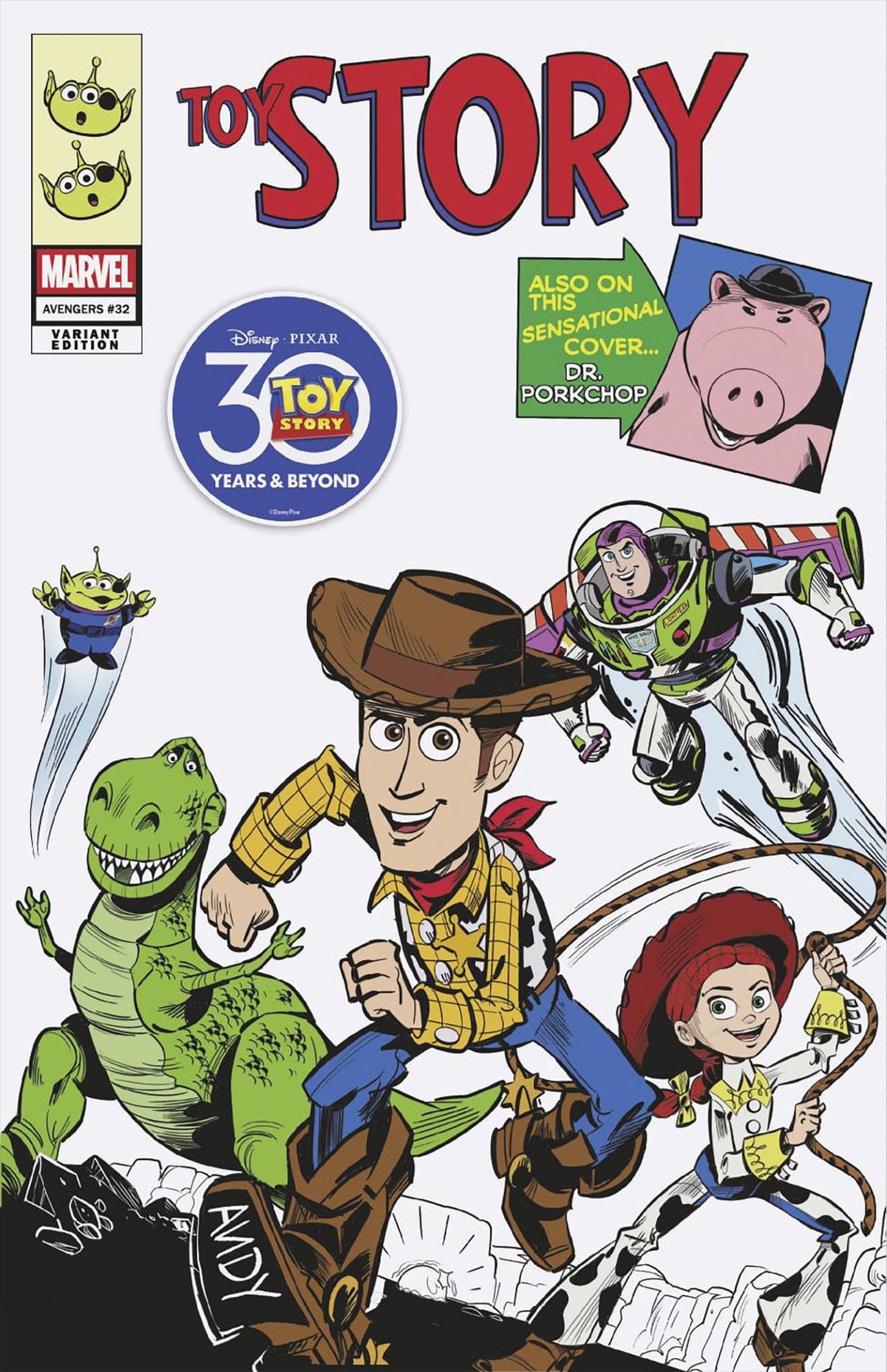 Marvel Comic Books AVENGERS #32 MARCO FORCELLONI PIXAR TOY STORY HOMAGE VARIANT 75960620426703251 PRH-75960620426703251