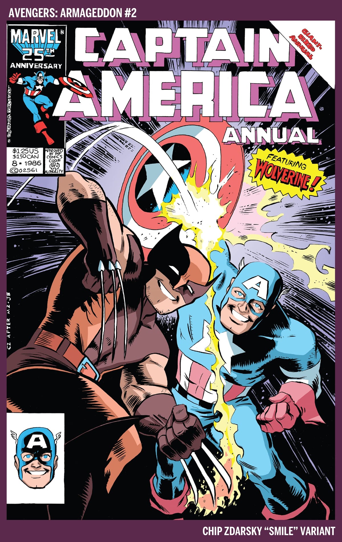 Marvel Comic Books AVENGERS: ARMAGEDDON #2 CHIP ZDARSKY SMILE VARIANT 75960621563800261 PRH-75960621563800261