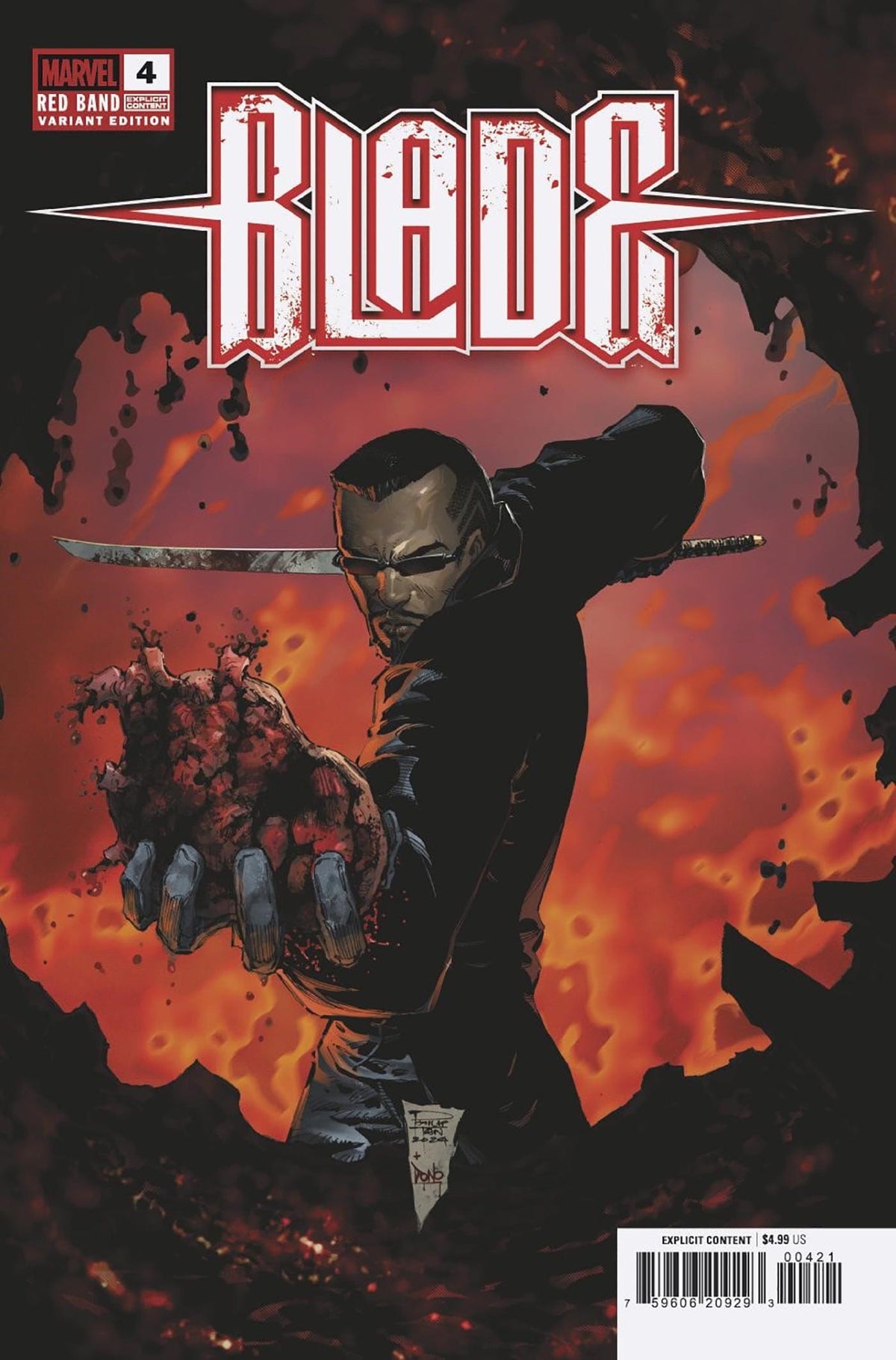Marvel Comic Books BLADE: RED BAND #4 MARTIN COCCOLO VARIANT [POLYBAGGED] 75960620929300421 PRH-75960620929300421