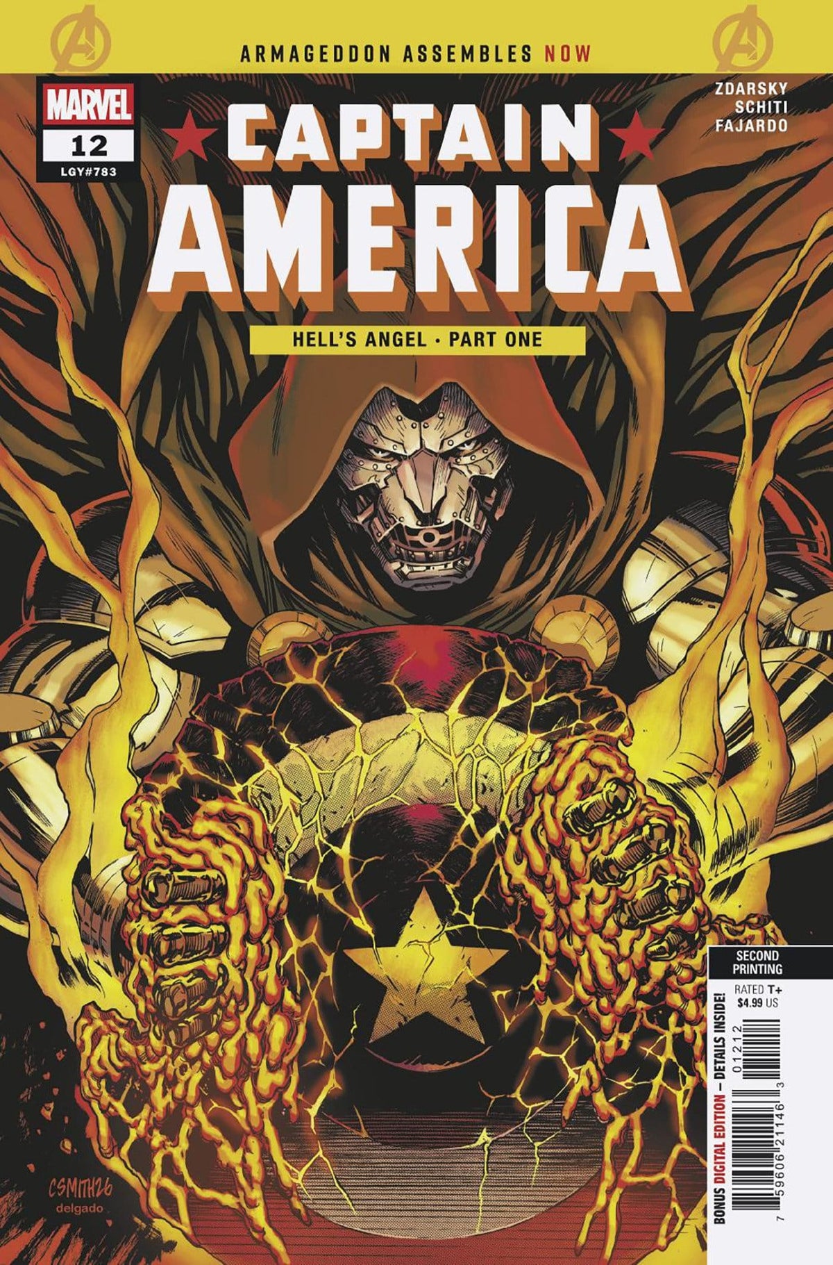 Marvel Comic Books CAPTAIN AMERICA #12 CORY SMITH 2ND PRINTING VARIANT [ARM] (Release Date: 09/30/2026) 75960621146301212 PRH-75960621146301212