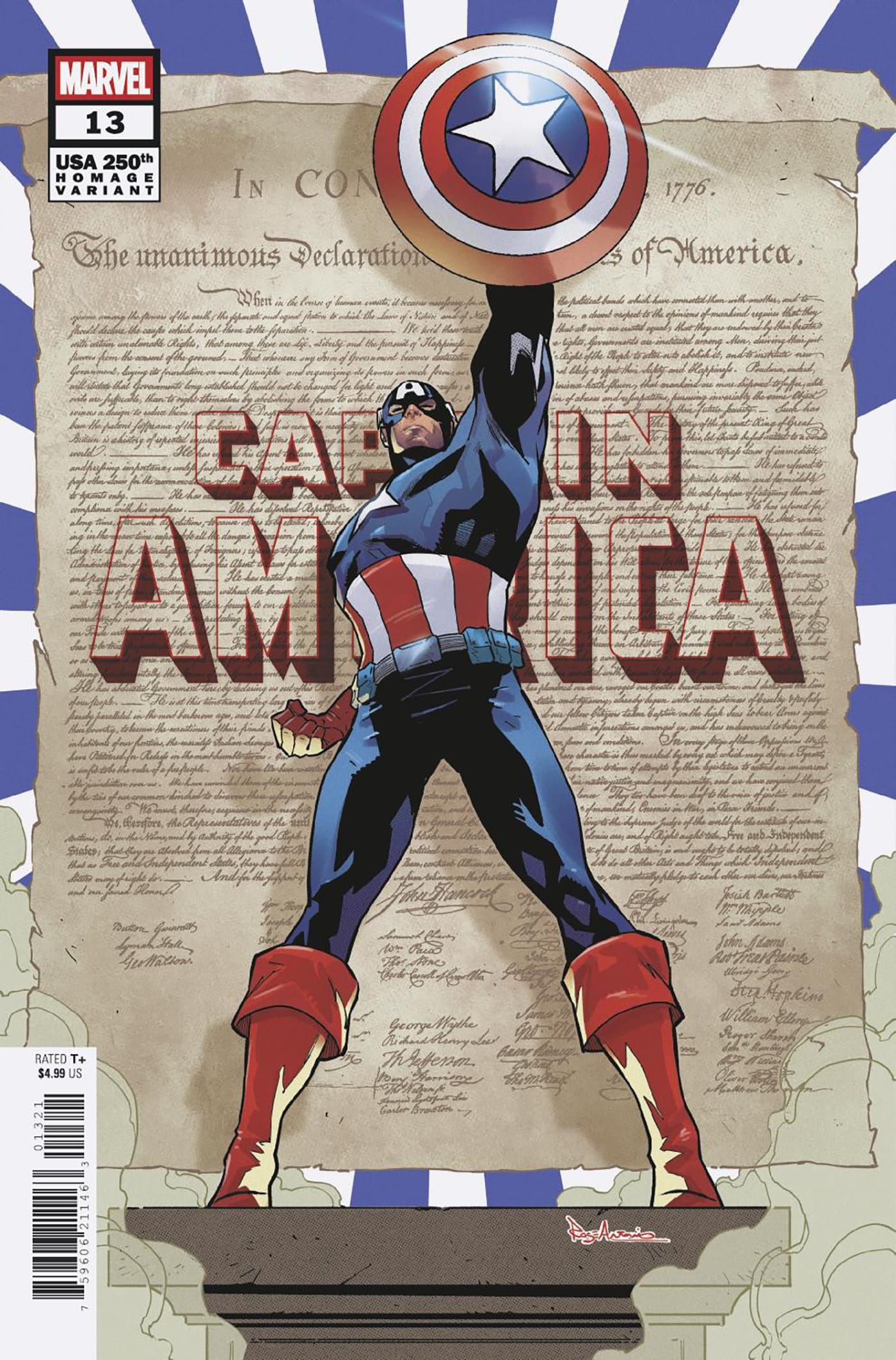 CAPTAIN AMERICA #13 TBD ARTIST 250TH HOMAGE VARIANT [ARM]