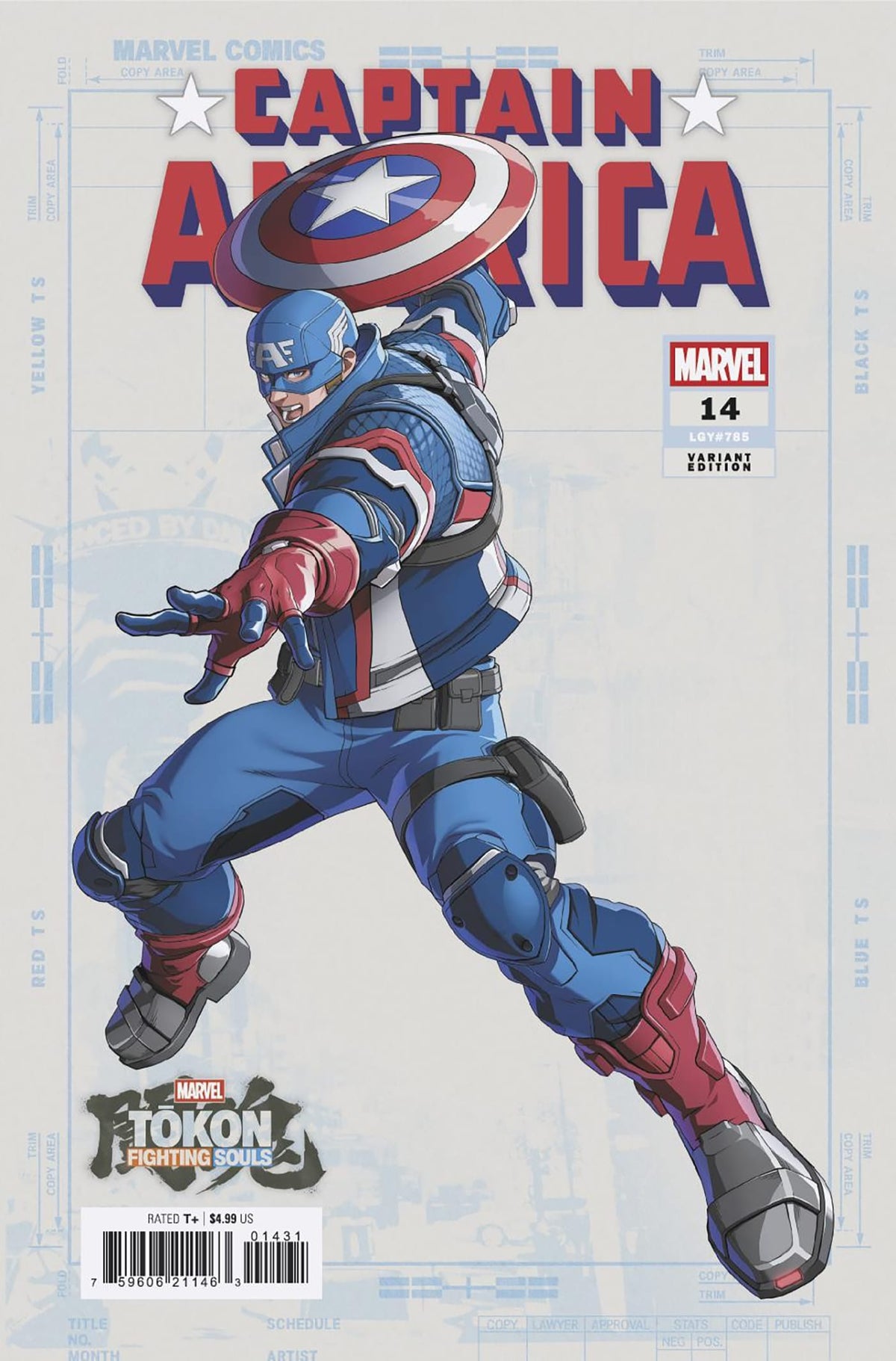 Marvel Comic Books CAPTAIN AMERICA #14 MARVEL TOKON: FIGHTING SOULS VARIANT [ARM] (Release Date: 08/05/2026) 75960621146301431 PRH-75960621146301431