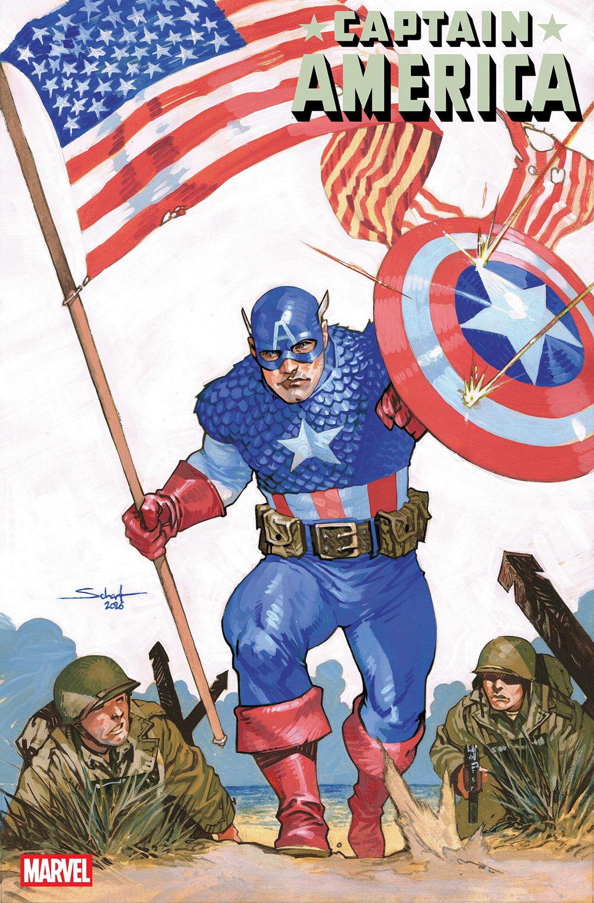 Marvel Comic Books CAPTAIN AMERICA #16 JONAS SCHARF ART STYLE VARIANT (Release Date: 10/28/2026) 75960621146301631 PRH-75960621146301631