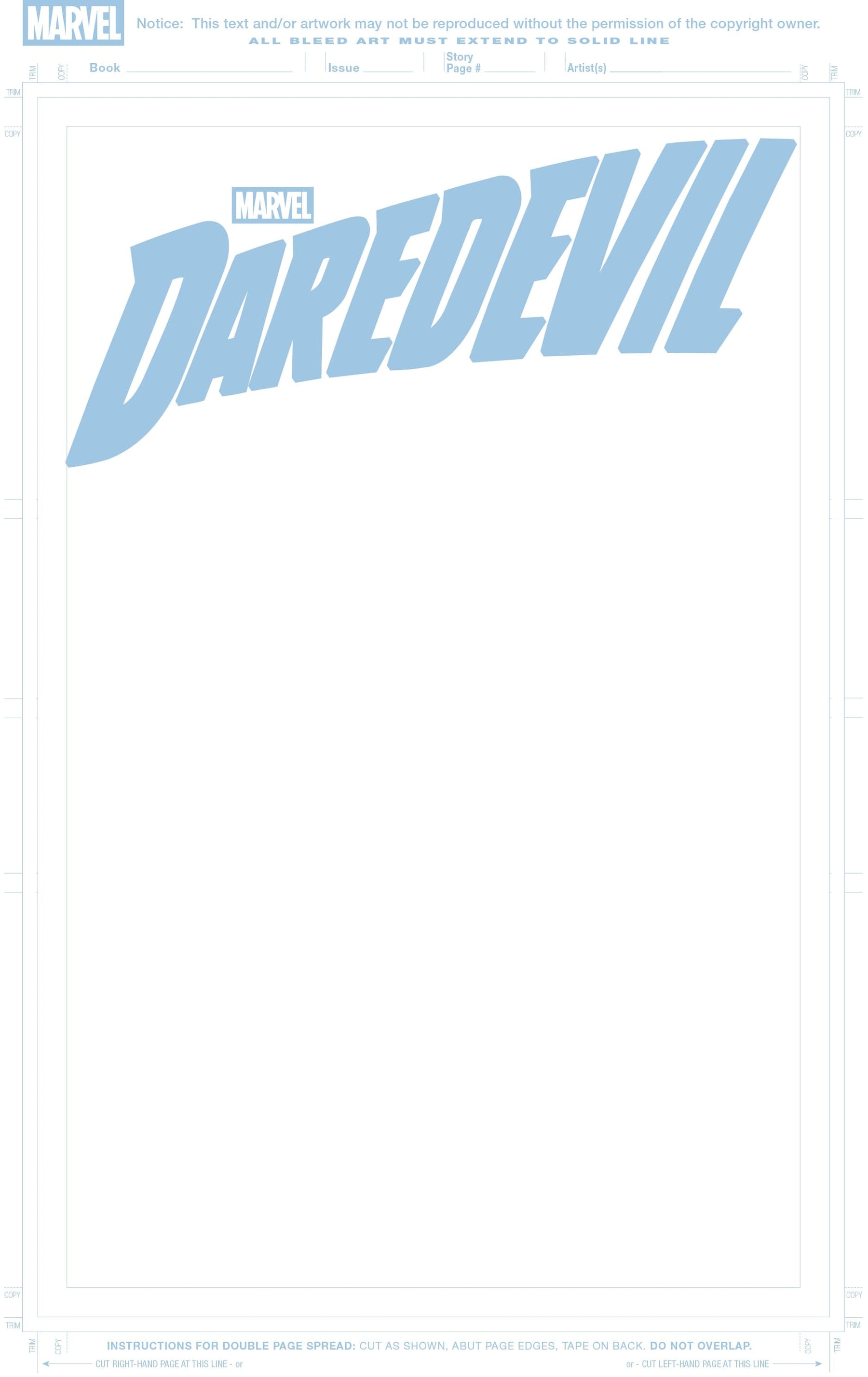 DAREDEVIL #1 BLANK COVER VARIANT