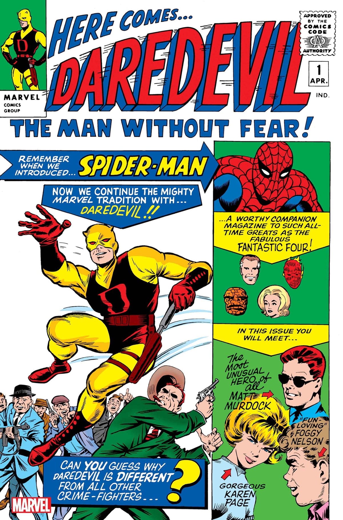 Marvel Comic Books DAREDEVIL #1 FACSIMILE EDITION FOIL VARIANT 75960621242200121 PRH-75960621242200121