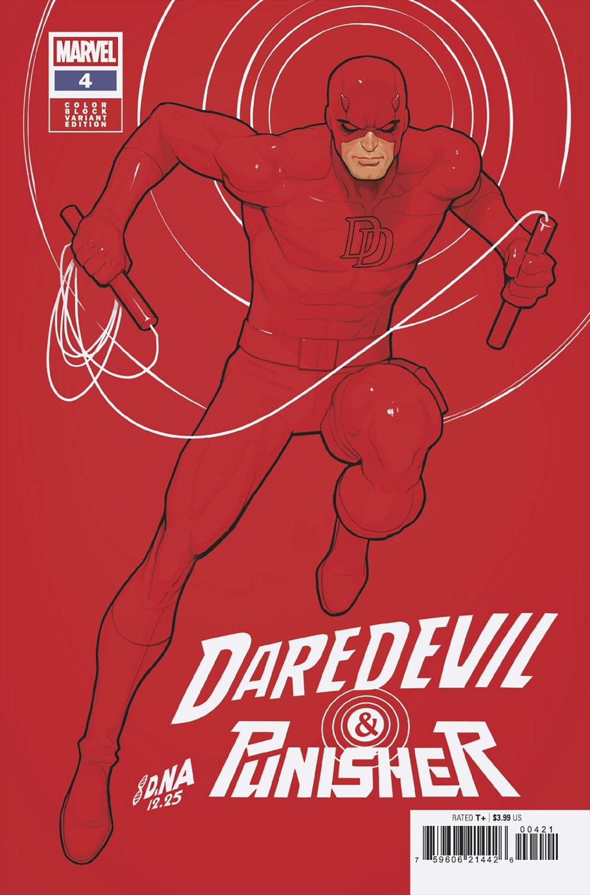 Marvel Comic Books DAREDEVIL/PUNISHER: THE DEVIL'S TRIGGER #4 DAVID NAKAYAMA COLOR BLOCK RED VARIANT 75960621442600421 PRH-75960621442600421