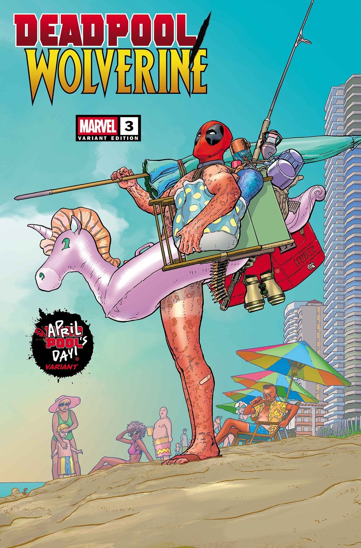 Marvel Comic Books DEADPOOL/WOLVERINE #3 AARON KUDER APRIL POOL'S DAY VARIANT 75960621054100331 PRH-75960621054100331