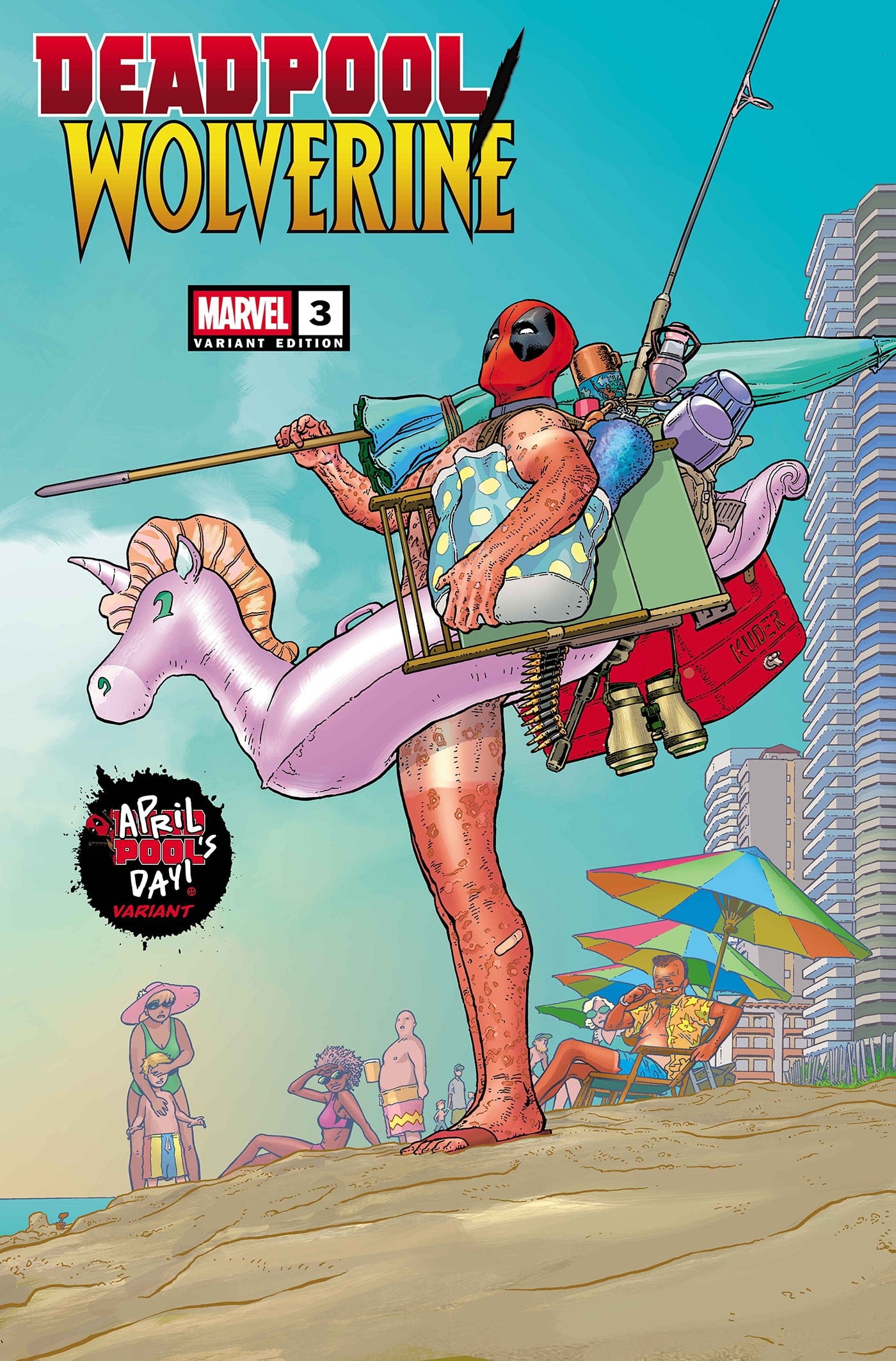 DEADPOOL/WOLVERINE #3 AARON KUDER APRIL POOL'S DAY VARIANT