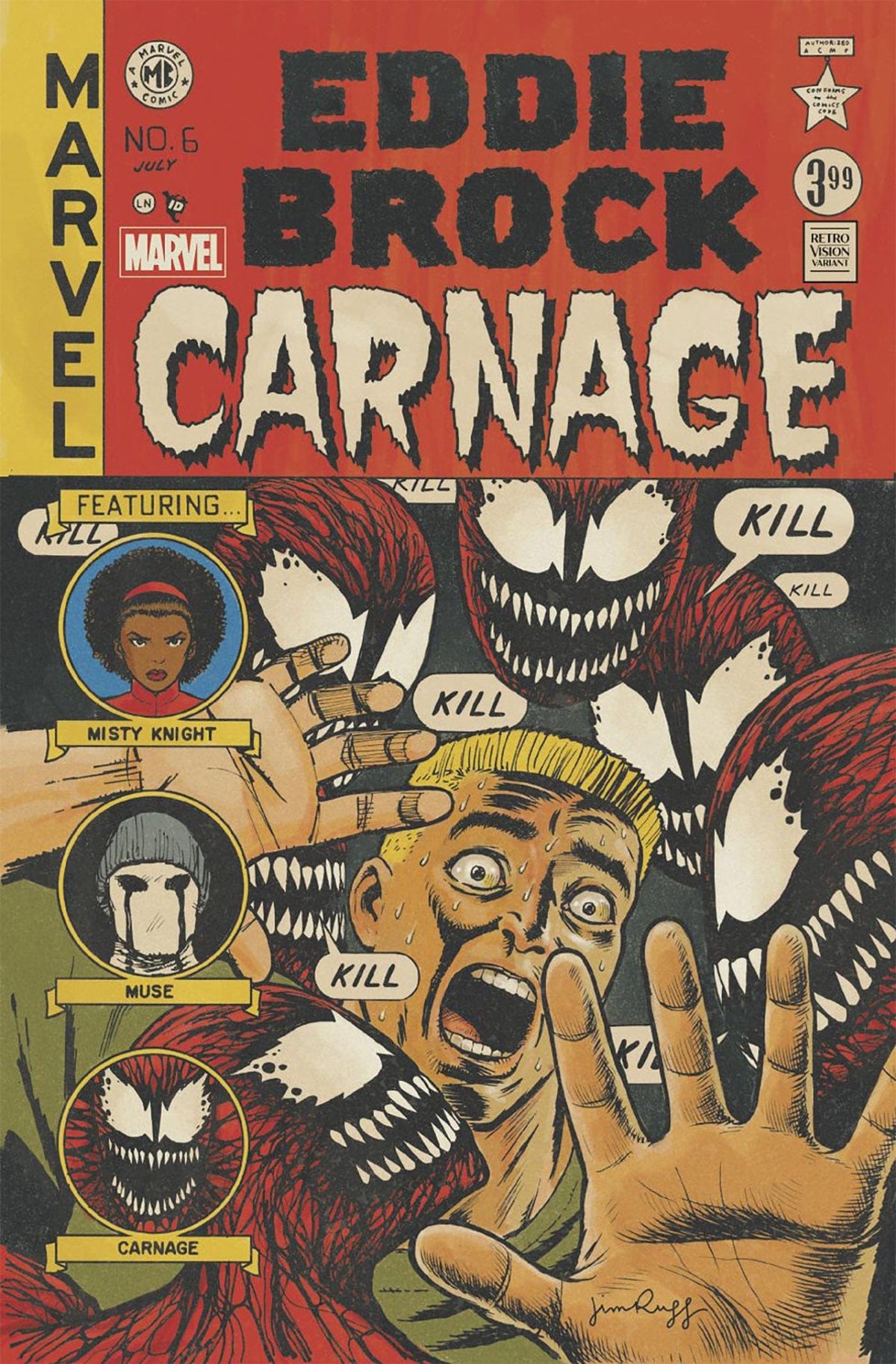 Marvel Comic Books EDDIE BROCK: CARNAGE #6 JIM RUGG RETROVISION VARIANT 75960621053400621 PRH-75960621053400621