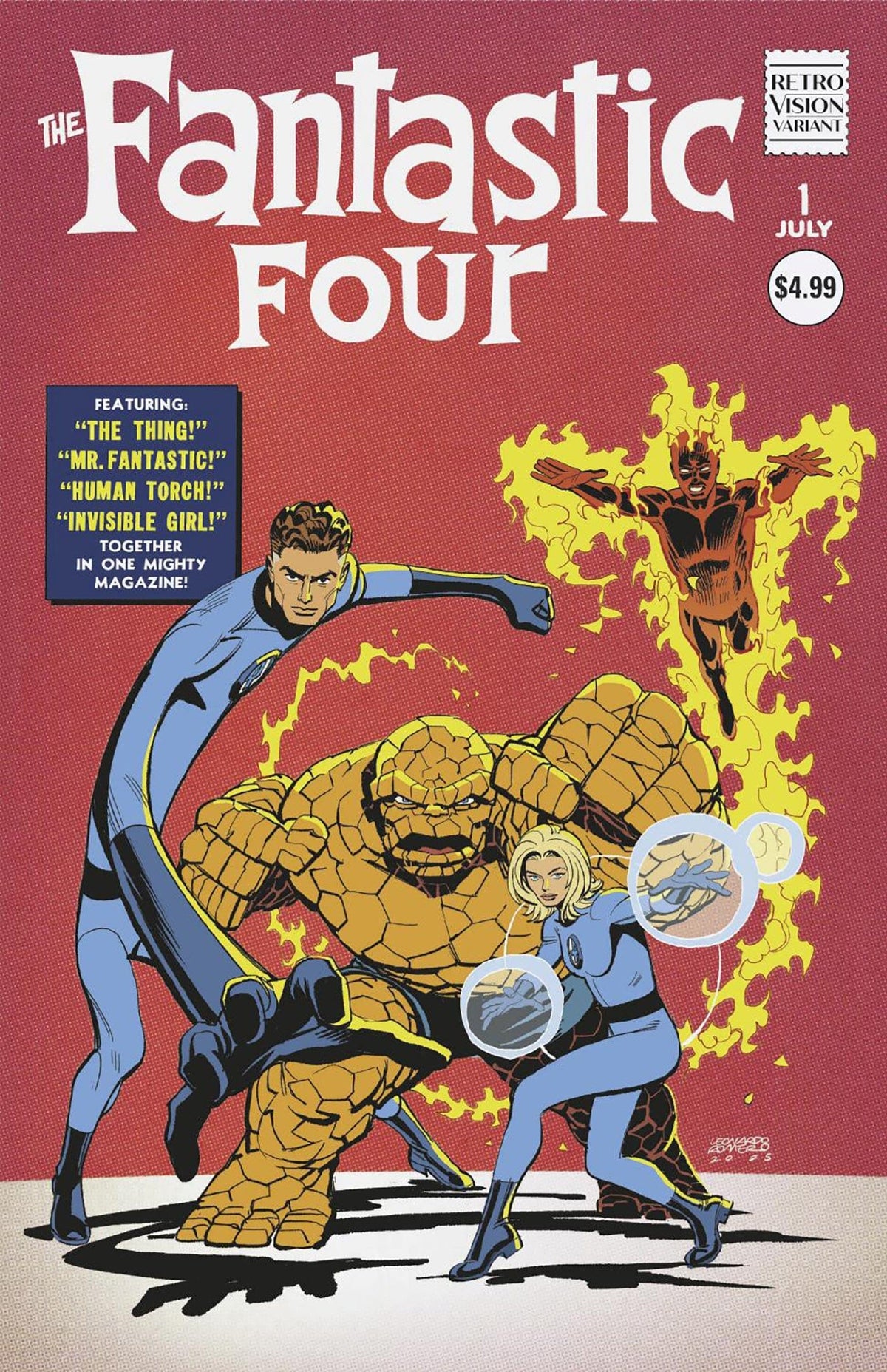 Marvel Comic Books FANTASTIC FOUR #1 LEONARDO ROMERO RETROVISION VARIANT 75960621122700120 PRH-75960621122700120