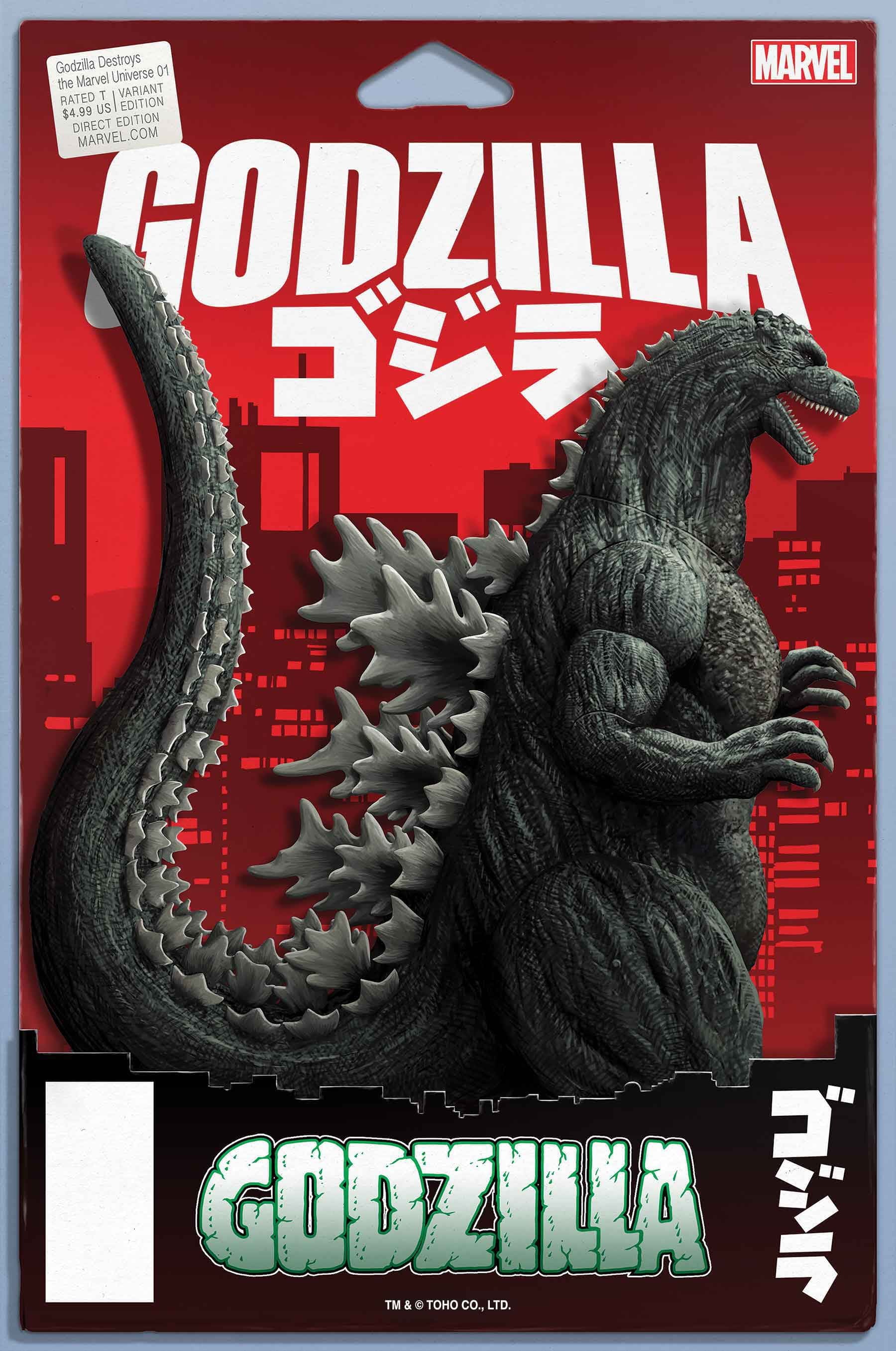 GODZILLA DESTROYS THE MARVEL UNIVERSE #1 JOHN TYLER CHRISTOPHER NEGATIVE SPACE VARIANT