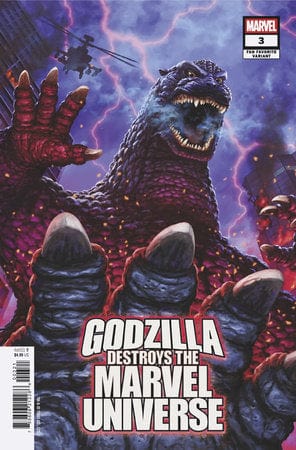 Marvel Comic Books GODZILLA DESTROYS THE MARVEL UNIVERSE #3 KAIDA YUJI FAN FAVORITE VARIANT 75960621228600321 PRH-75960621228600321