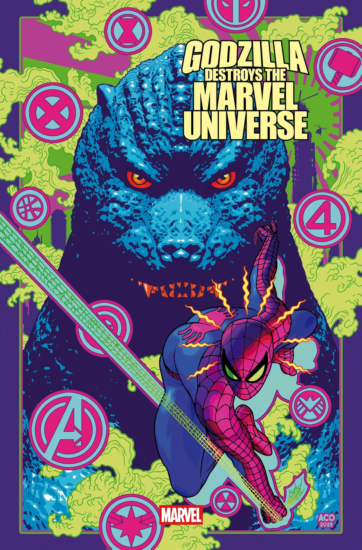 Marvel Comic Books GODZILLA DESTROYS THE MARVEL UNIVERSE #4 ACO VARIANT 75960621228600451 PRH-75960621228600451
