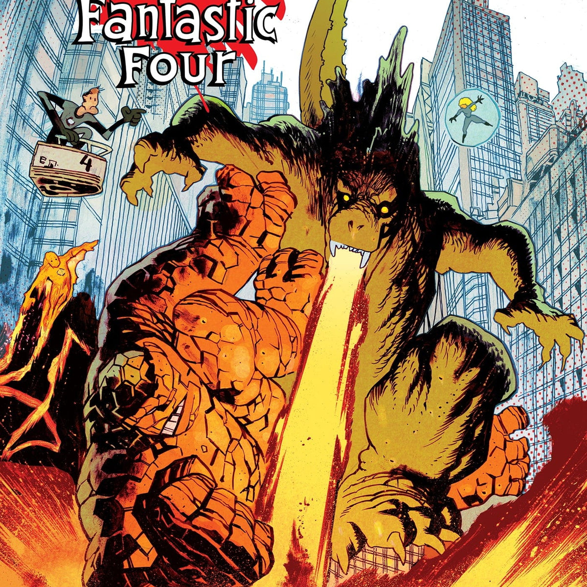 godzilla king of the monsters comic godzilla vs. fantastic four #1 james harren godzilla king of the monsters  homage variant