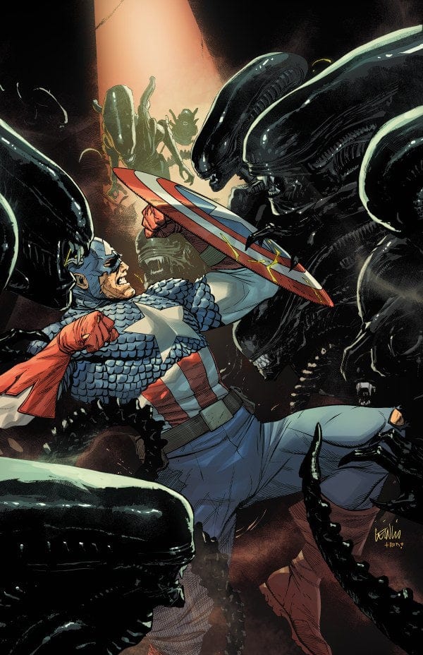 Marvel Comic Books > Incentives ALIEN VS. CAPTAIN AMERICA #1 1:100 INCV TBD ARTIST VIRGIN VARIANT 75960621352800118 PRH-75960621352800118
