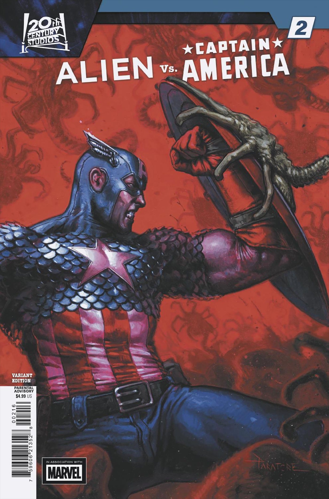 ALIEN VS. CAPTAIN AMERICA #2 1:25 INCV DAVIDE PARATORE VARIANT