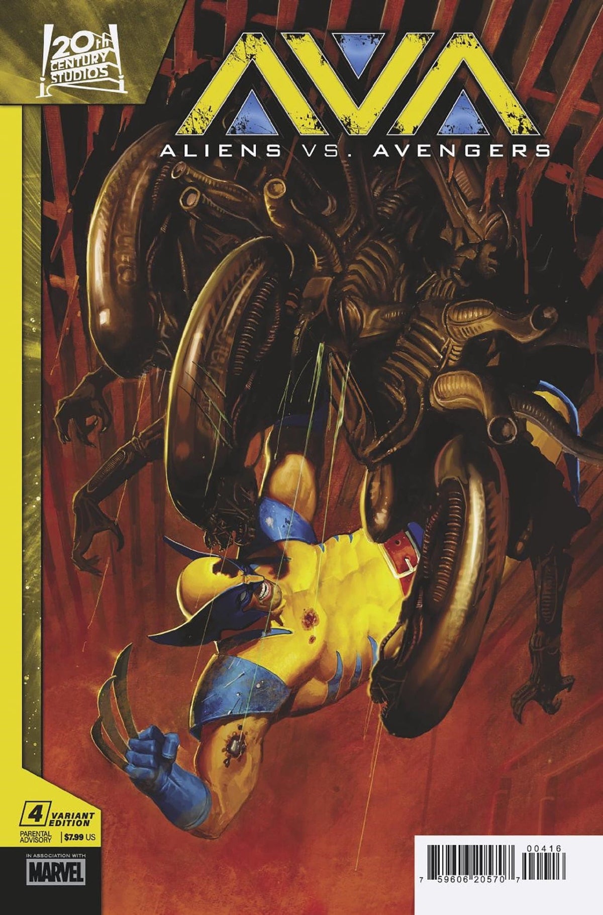 Marvel Comic Books > Incentives ALIENS VS. AVENGERS #4 1:25 INCV E.M. GIST VARIANT 75960620570700416 PRH-75960620570700416