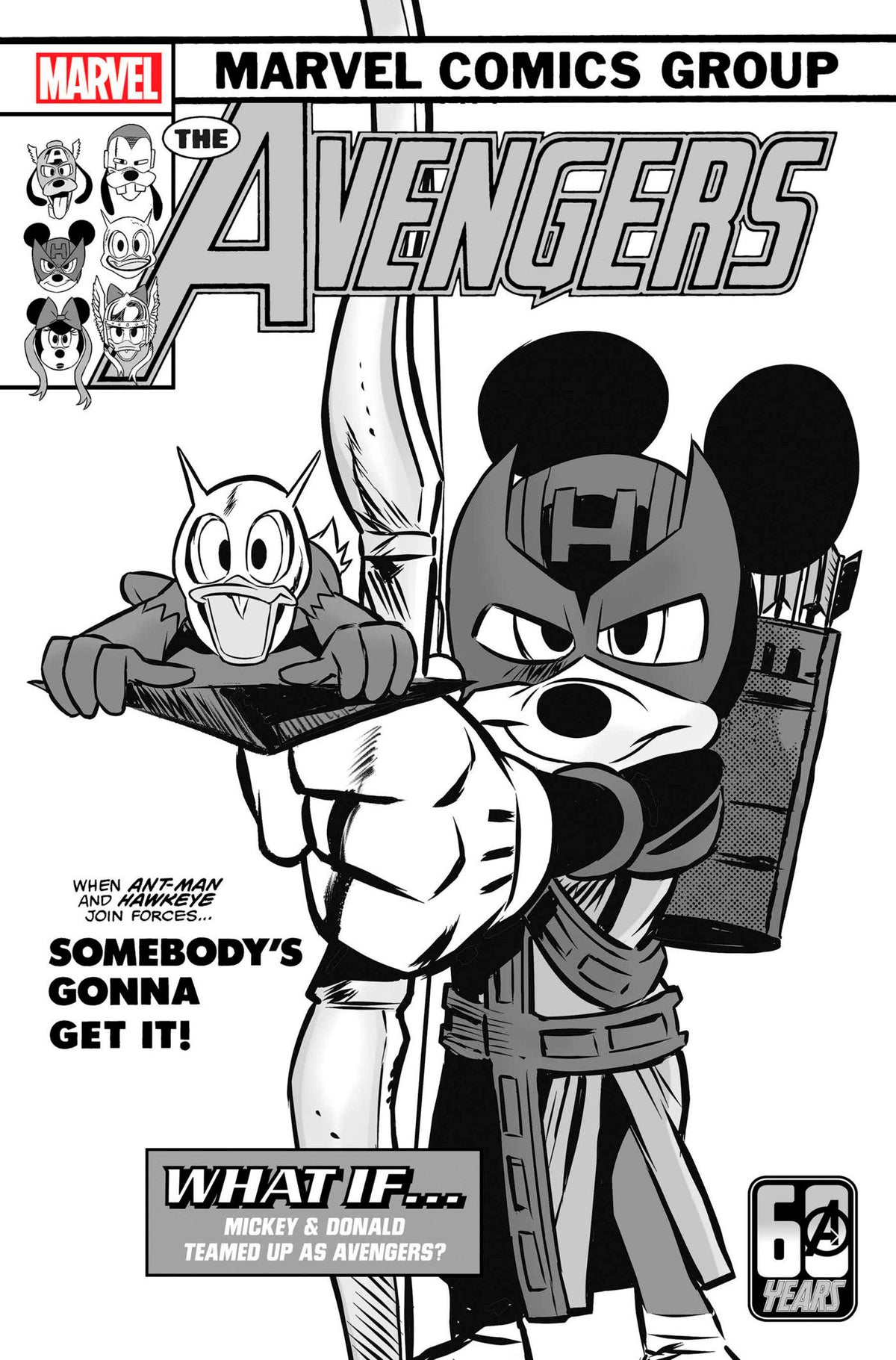 Marvel Comic Books > Incentives AMAZING SPIDER-MAN #57 1:100 INCV CLAUDIO SCIARRONE DISNEY WHAT IF? BLACK AND WHITE VARIANT '75960620200305716 PRH-75960620200305716