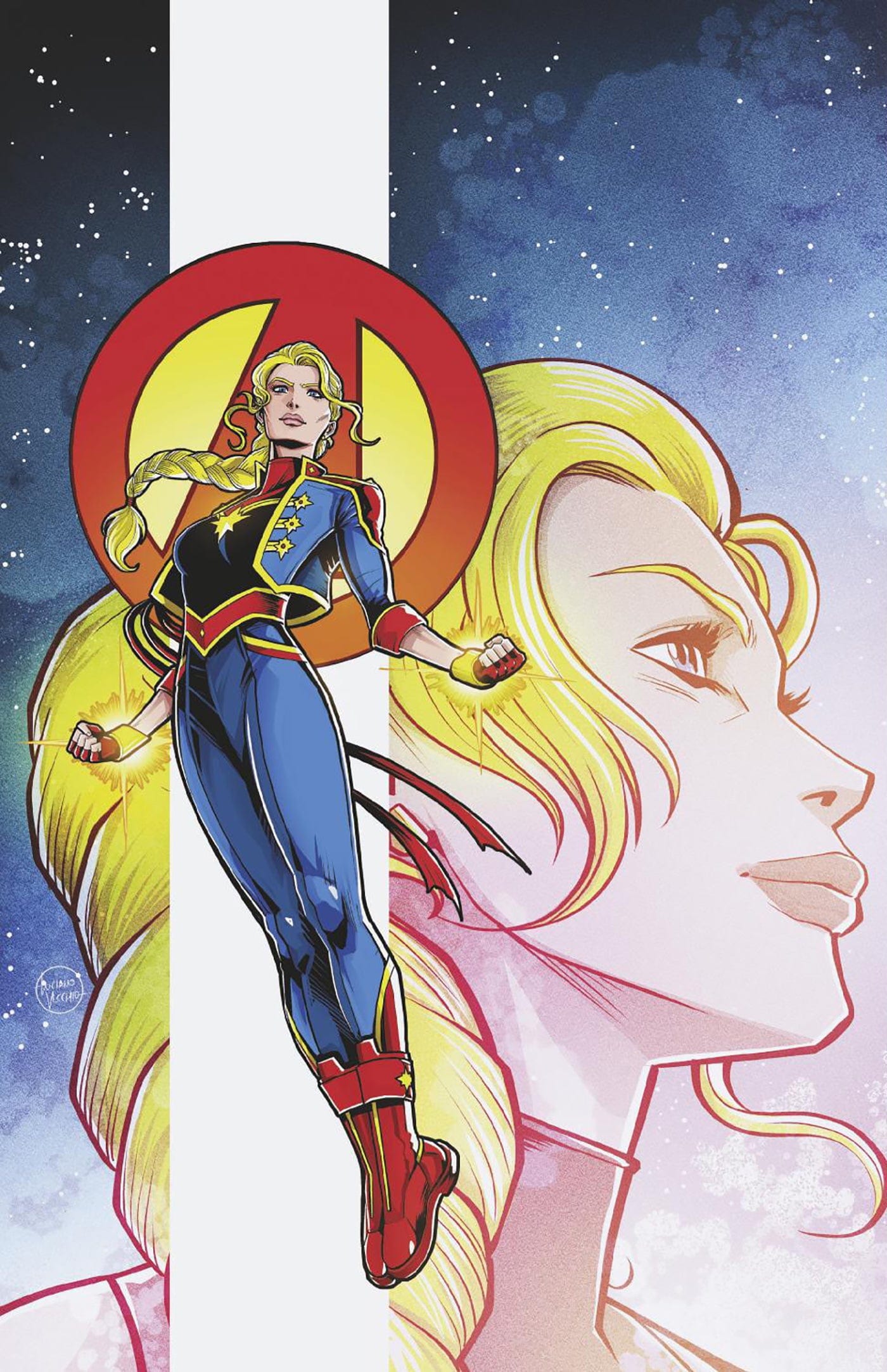 AVENGERS #25 1:50 INCV LUCIANO VECCHIO CAPTAIN MARVEL VIRGIN VARIANT [DOOM]