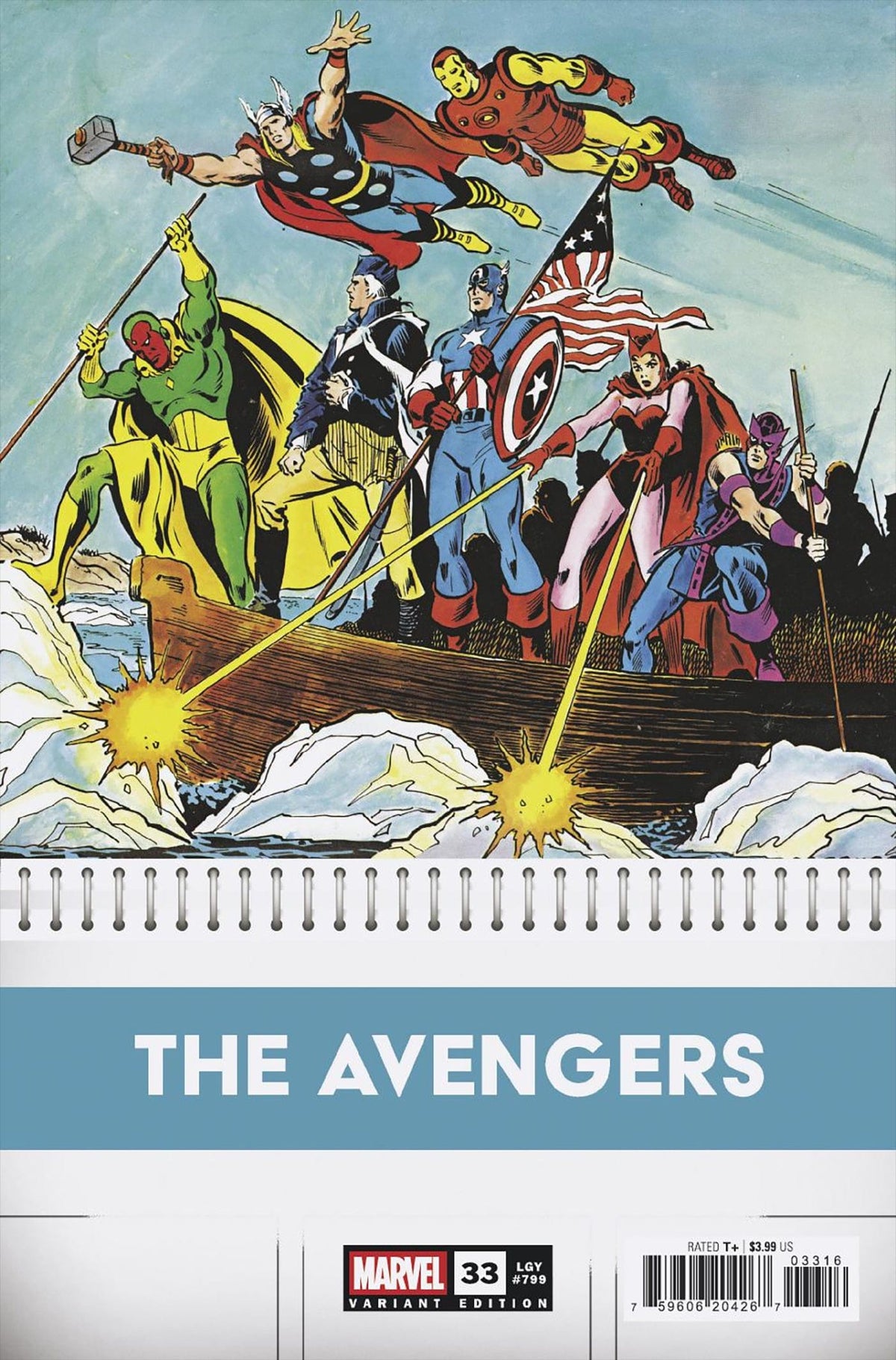 Marvel Comic Books > Incentives AVENGERS #33 1:50 INCV JIM MOONEY BICENTENNIAL CALENDAR HIDDEN GEM VARIANT 75960620426703316 PRH-75960620426703316