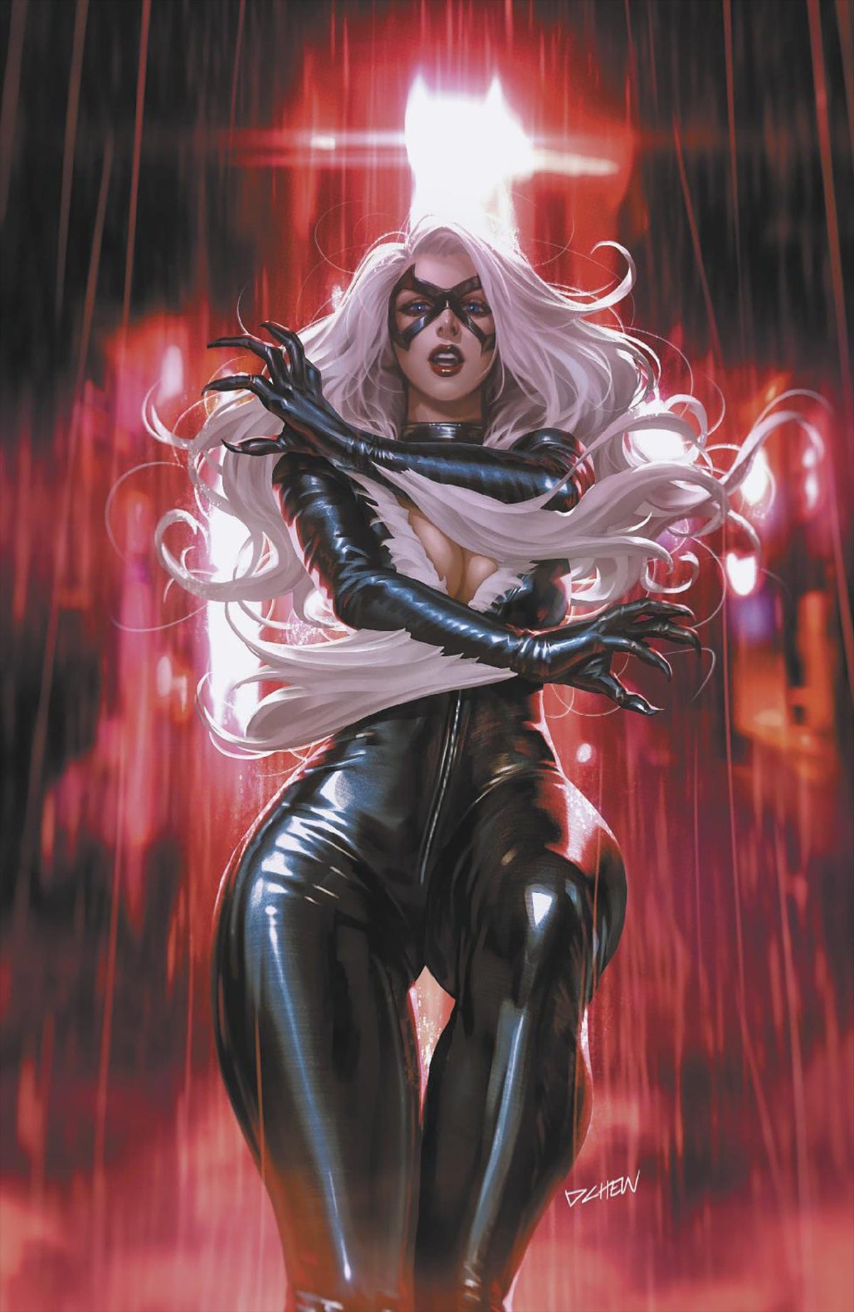 Marvel Comic Books > Incentives BLACK CAT #4 1:50 INCV DERRICK CHEW BLACK CAT VIRGIN VARIANT 75960621252100416 PRH-75960621252100416
