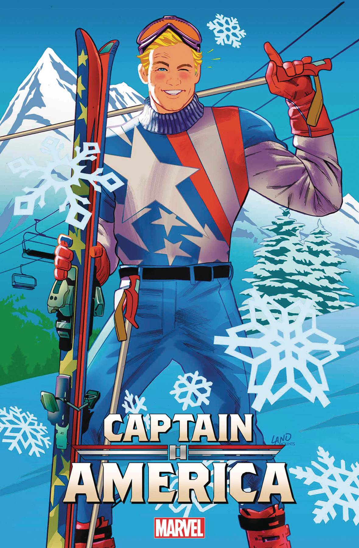 Marvel PRH Comic Books > Incentives CAPTAIN AMERICA #4 1:100 INCV LAND SKI CHALET VIR VAR 75960620740400416 OCT230706