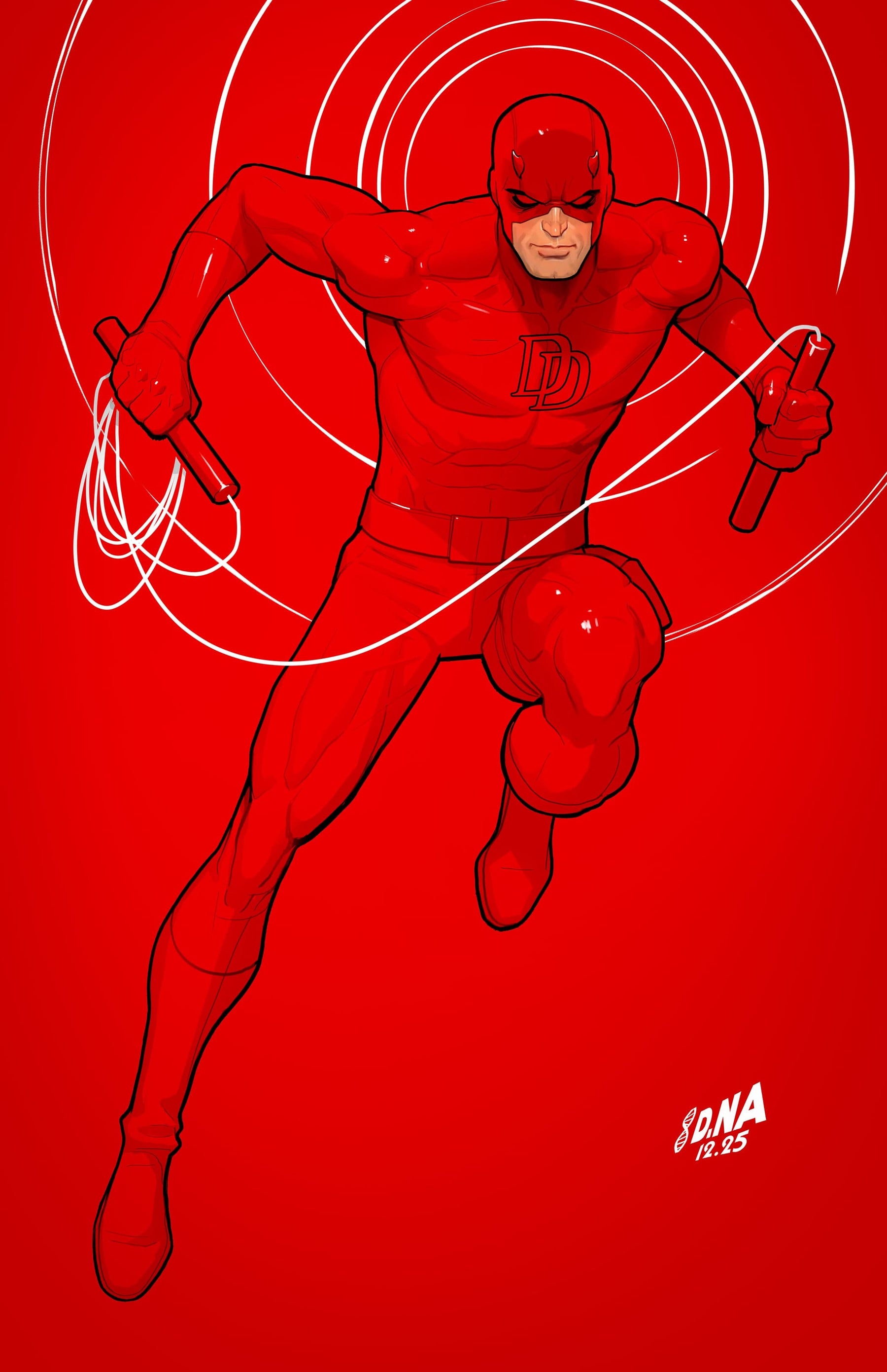 DAREDEVIL/PUNISHER: THE DEVIL'S TRIGGER #4 1:50 INCV DAVID NAKAYAMA COLOR BLOCK RED VIRGIN VARIANT
