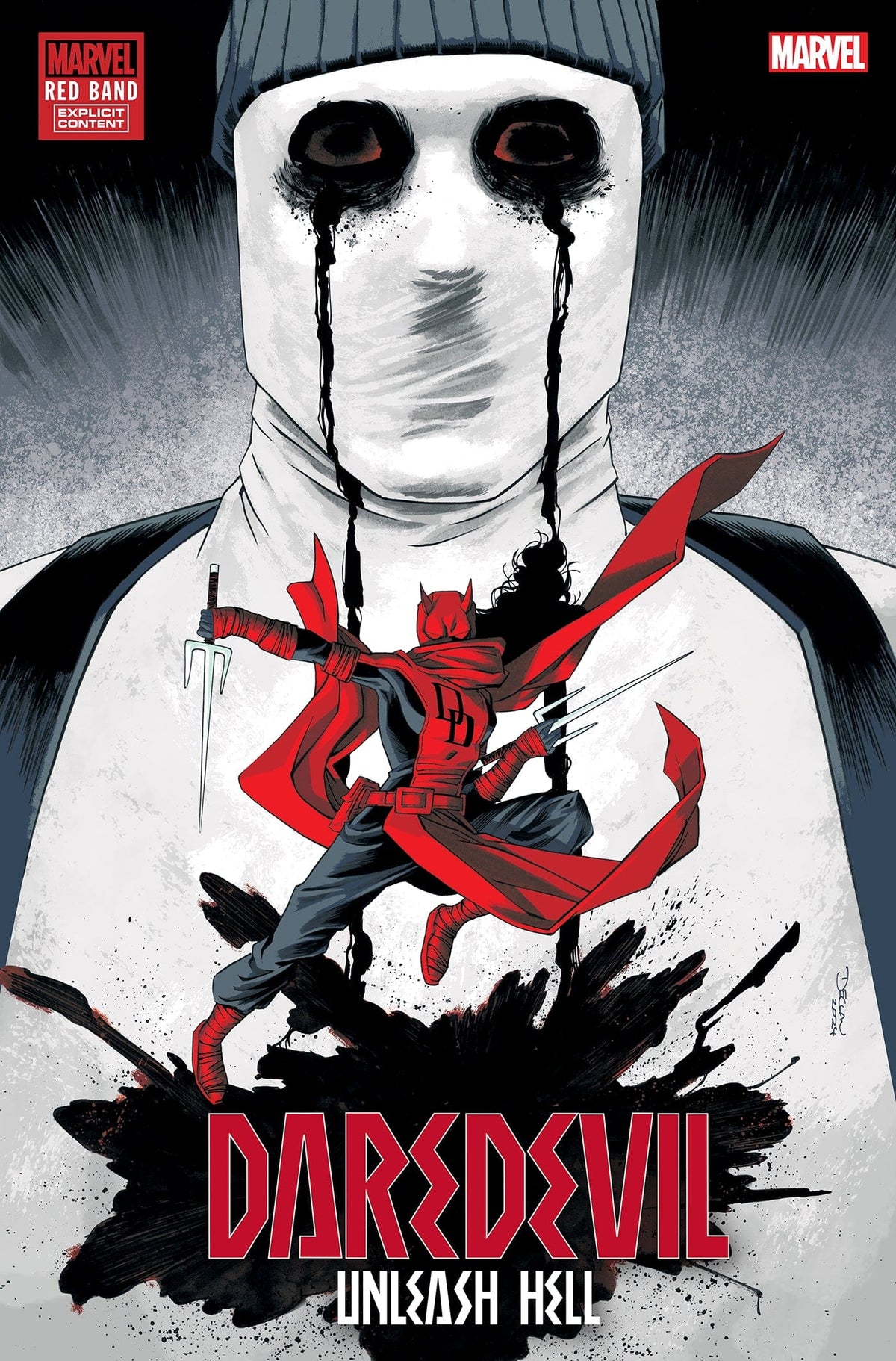 Marvel Comic Books > Incentives DAREDEVIL: UNLEASH HELL - RED BAND #2 1:25 INCV DECLAN SHALVEY VARIANT [POLYBAGGED] 75960621182100216 PRH-75960621182100216