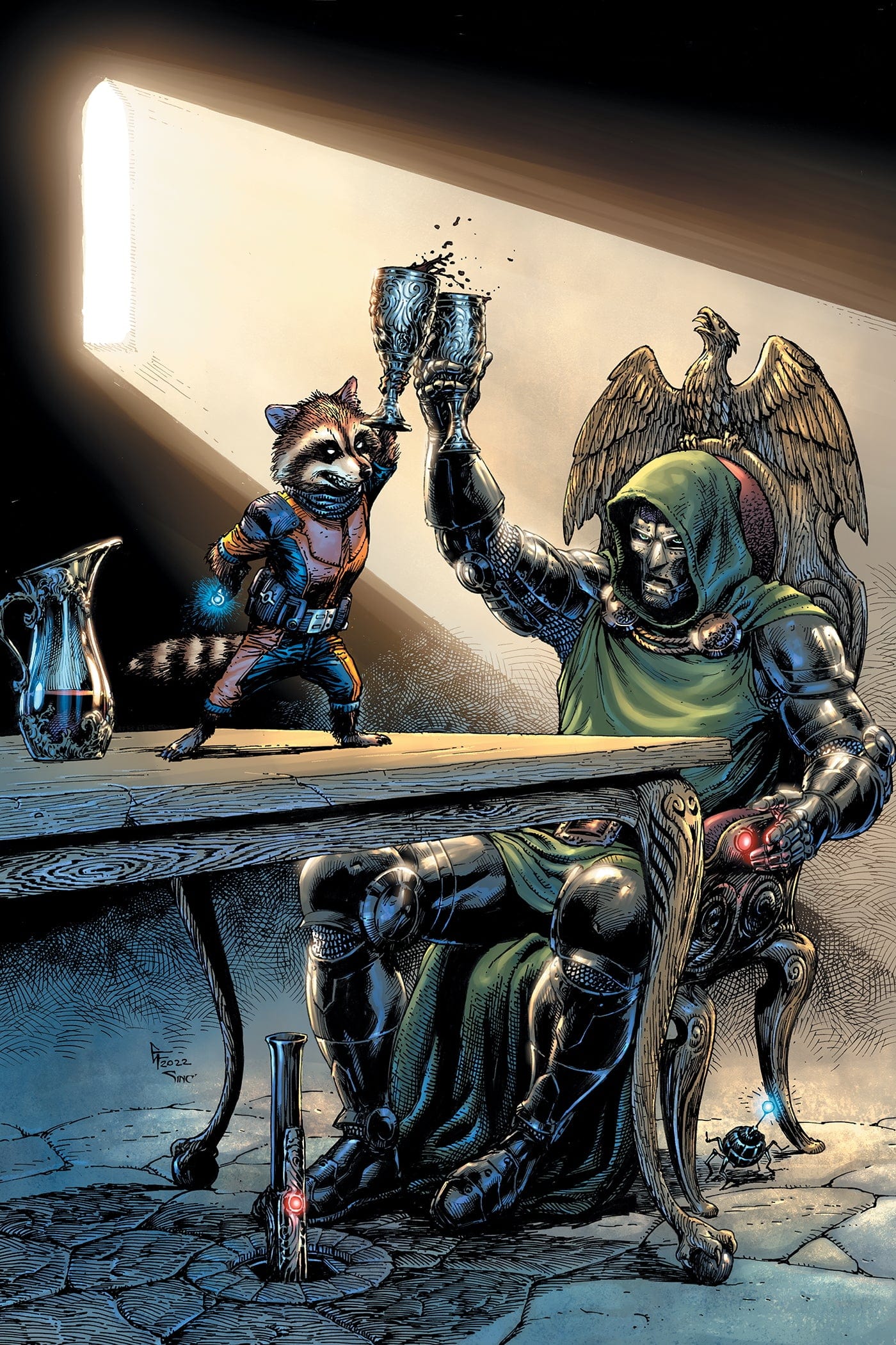 DOCTOR DOOM & ROCKET RACCOON #1 1:100 INCV GARY FRANK VIRGIN VARIANT