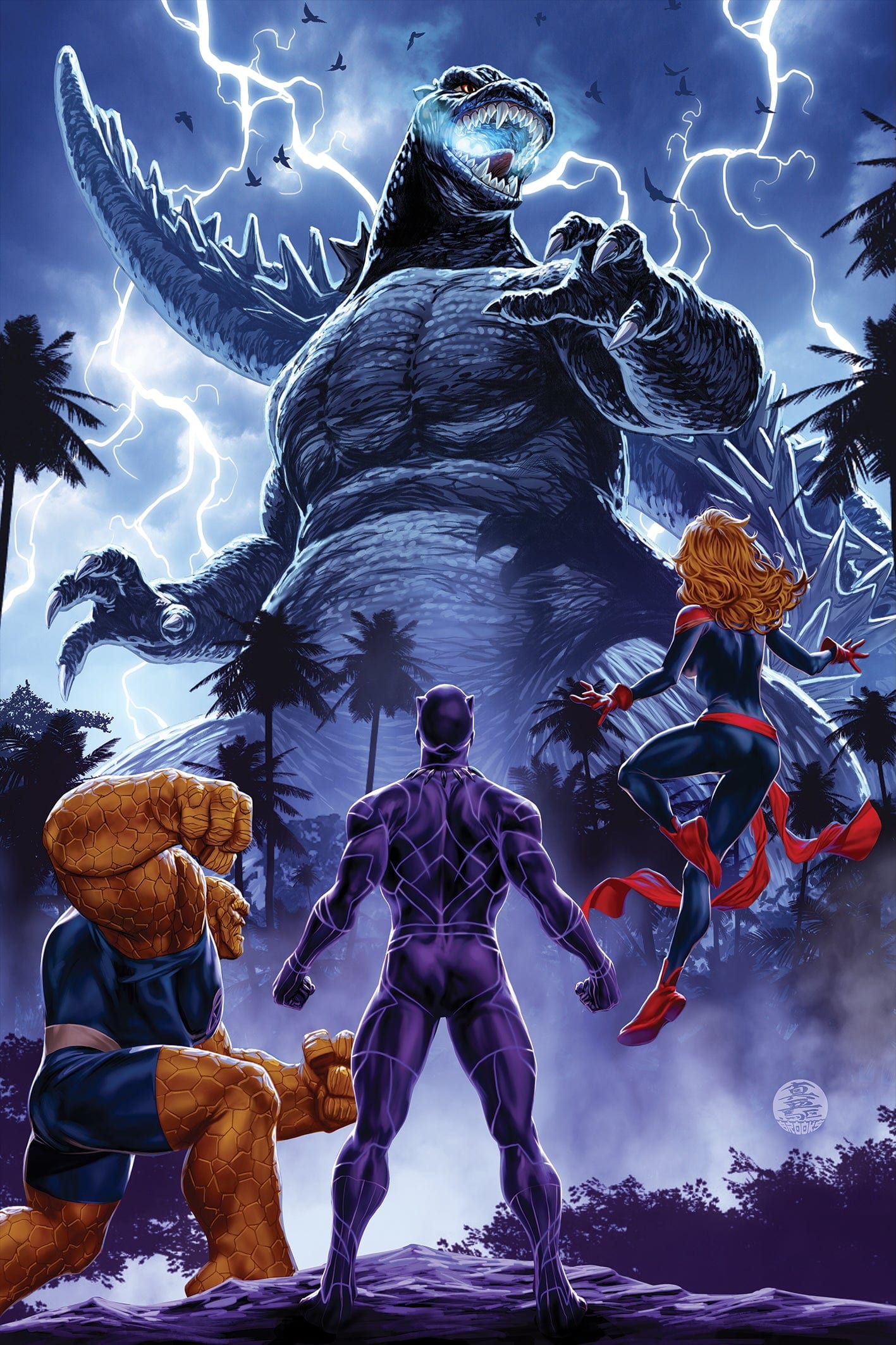 GODZILLA DESTROYS THE MARVEL UNIVERSE #4 1:50 INCV MARK BROOKS VIRGIN VARIANT