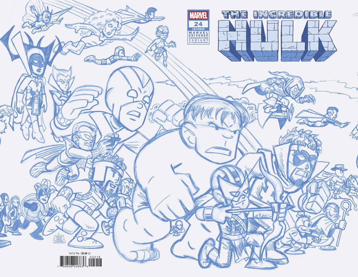 Marvel Comic Books > Incentives INCREDIBLE HULK #24 1:50 INCV CHRIS GIARRUSSO MARVEL UNIVERSE CONNECTING BLUE LINE SKETCH VARIANT E 75960620663602416 PRH-75960620663602416
