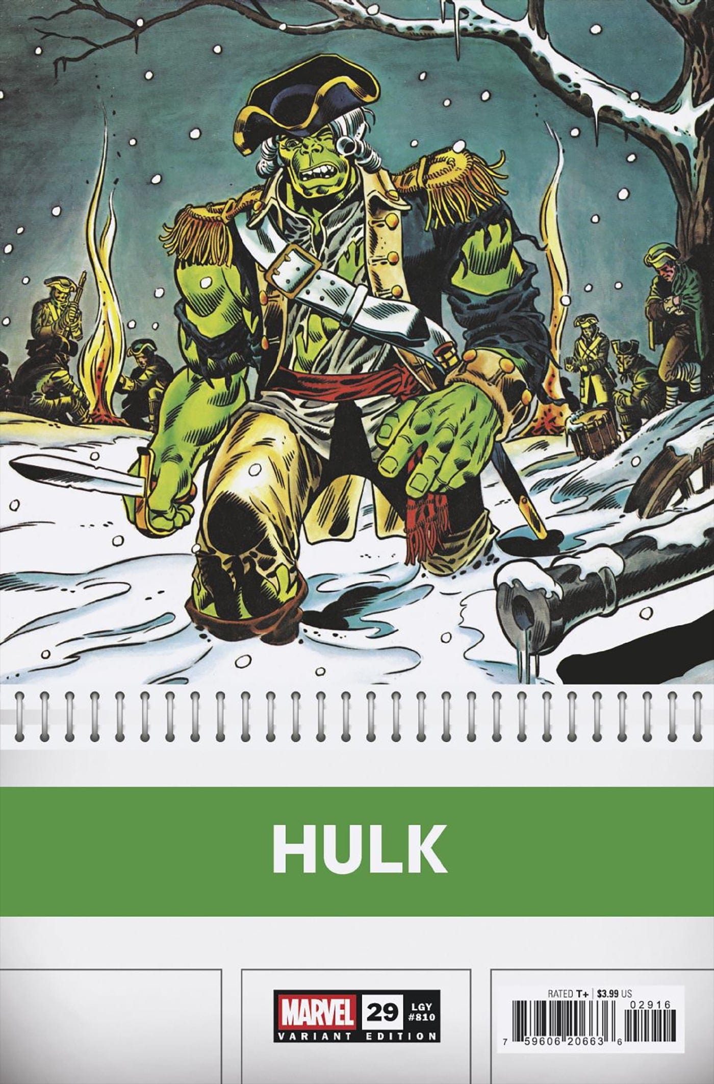INCREDIBLE HULK #29 1:50 INCV HERB TRIMPE BICENTENNIAL CALENDAR HIDDEN GEM VARIANT