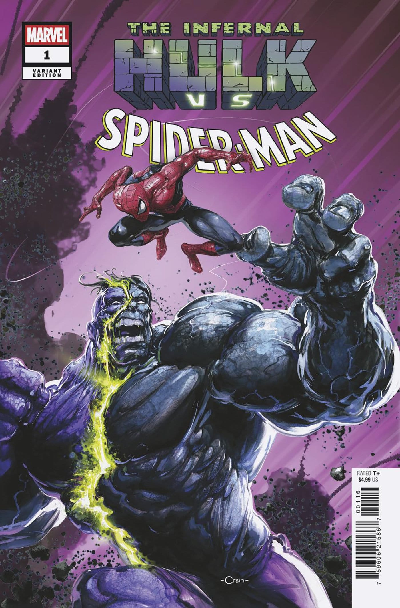 INFERNAL HULK VS. SPIDER-MAN #1 CLAYTON CRAIN 1:25 VARIANT (Release Date: 11/04/2026)
