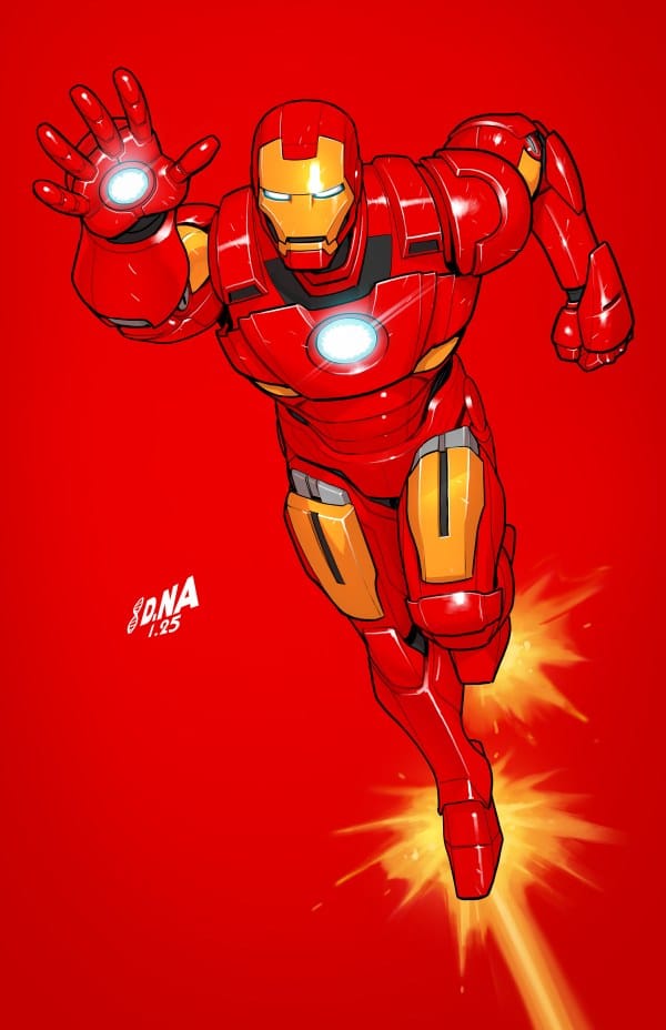 Marvel Comic Books > Incentives IRON MAN #2 1:50 INCV DAVID NAKAYAMA COLOR BLOCK RED VIRGIN VARIANT 75960621491400216 PRH-75960621491400216