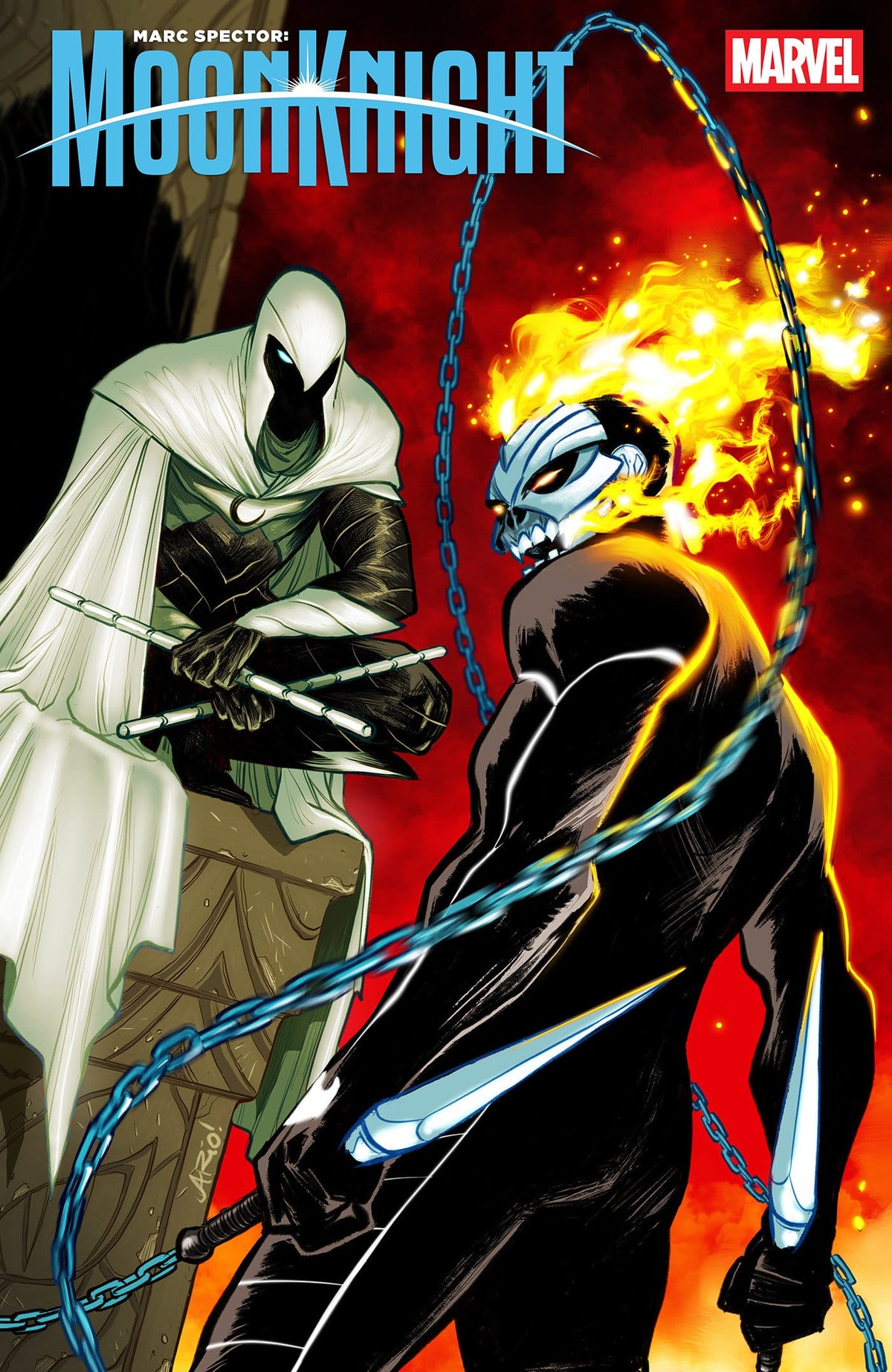 Marvel Comic Books > Incentives MARC SPECTOR: MOON KNIGHT #9 1:25 INCV ARIO ANINDITO VARIANT (Release Date: 10/21/2026) 75960621496900917 PRH-75960621496900917