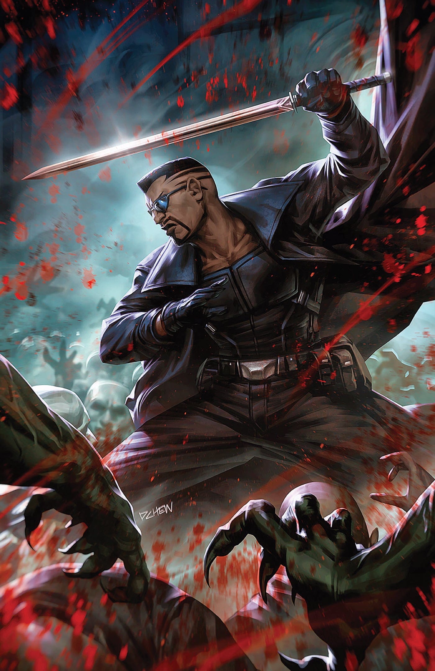 MARVEL: BLACK, WHITE & BLOOD AND GUTS #1 1:100 INCV DERRICK CHEW VIRGIN VARIANT