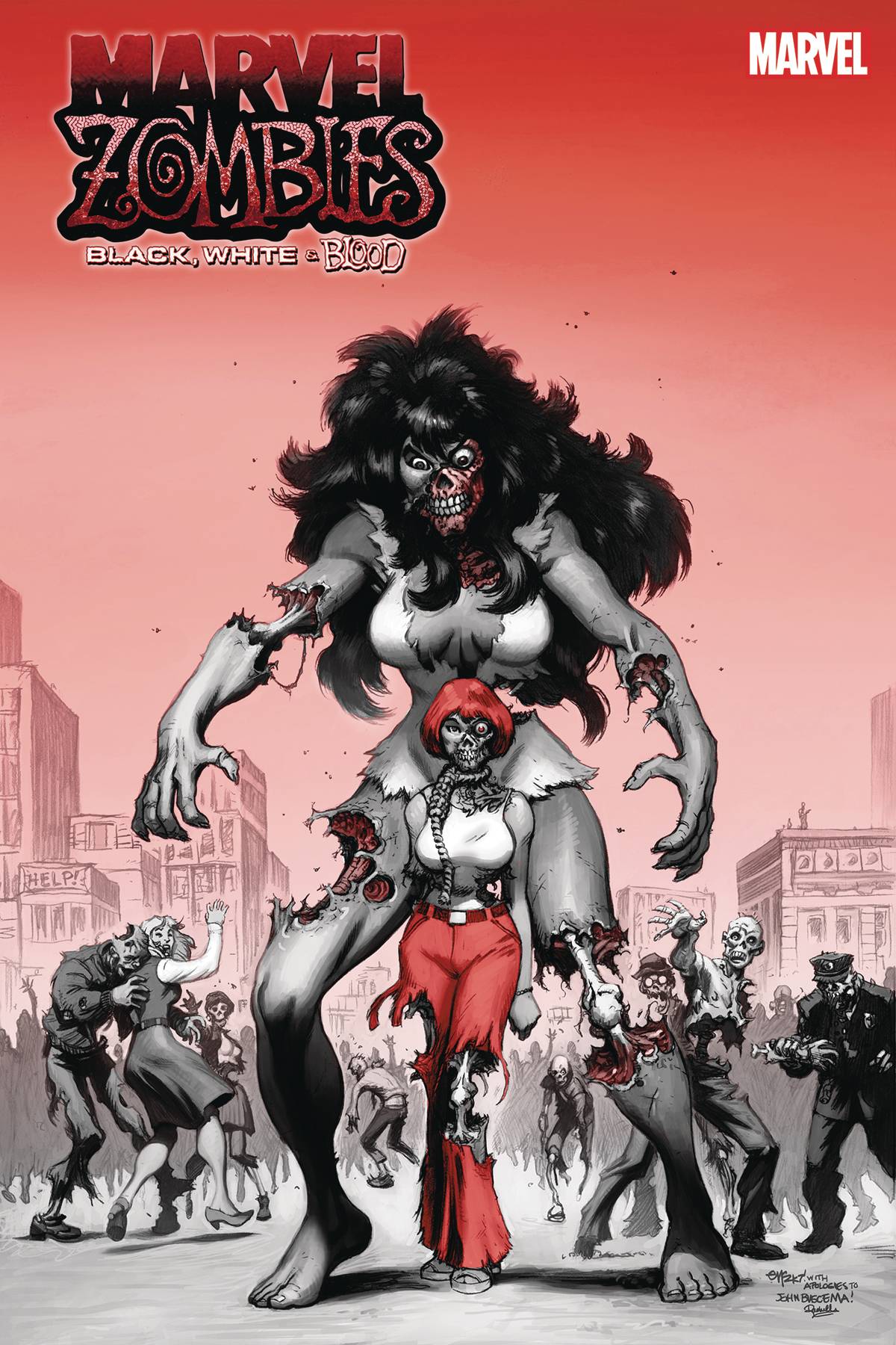MARVEL ZOMBIES BLACK WHITE BLOOD #3 1:50 INCV ED MGGUINNE