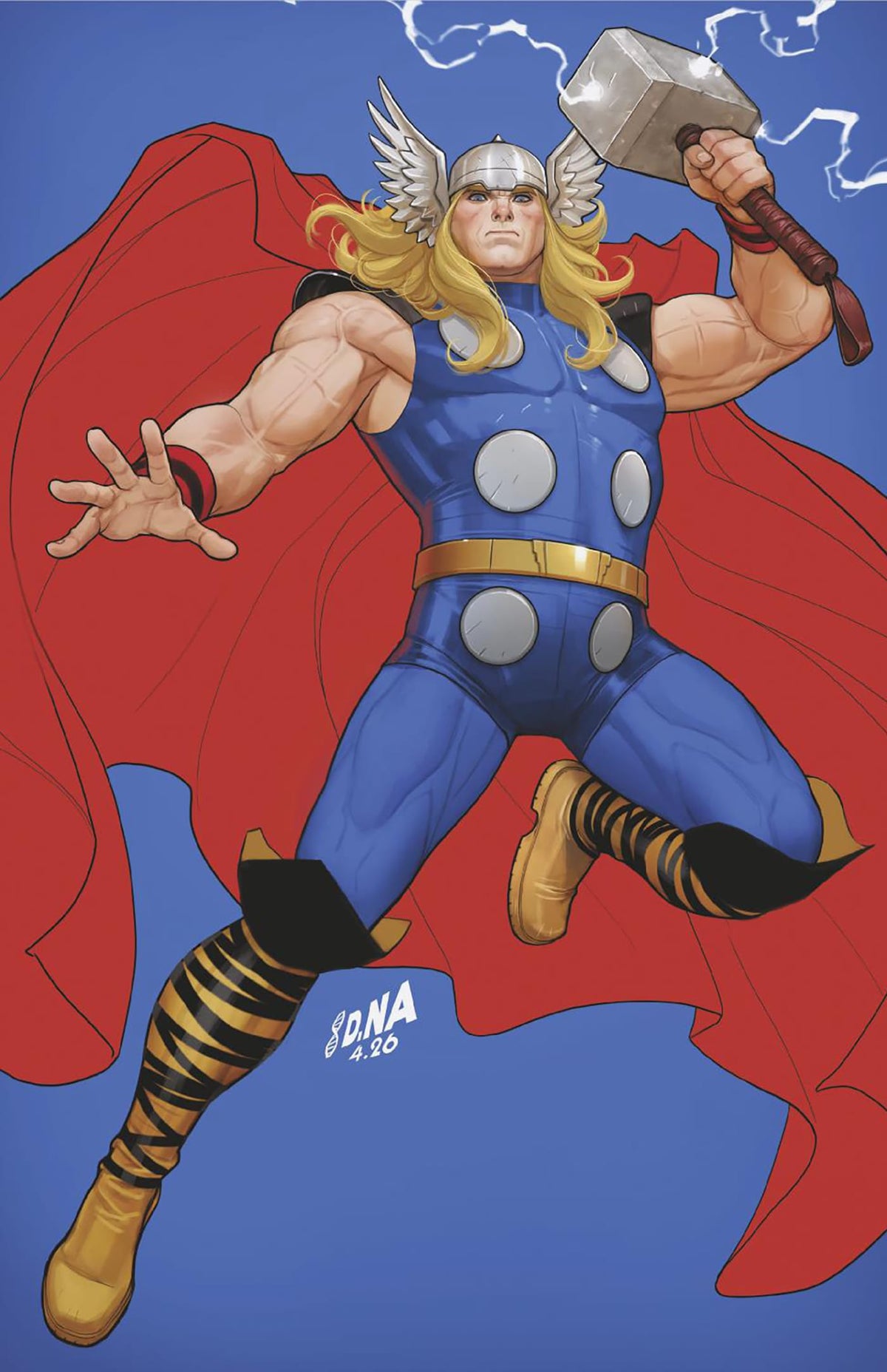 Marvel Comic Books > Incentives MORTAL THOR #12 1:50 INCV DAVID NAKAYAMA COLOR BLOCK BLUE VIRGIN VARIANT 75960621284201216 PRH-75960621284201216