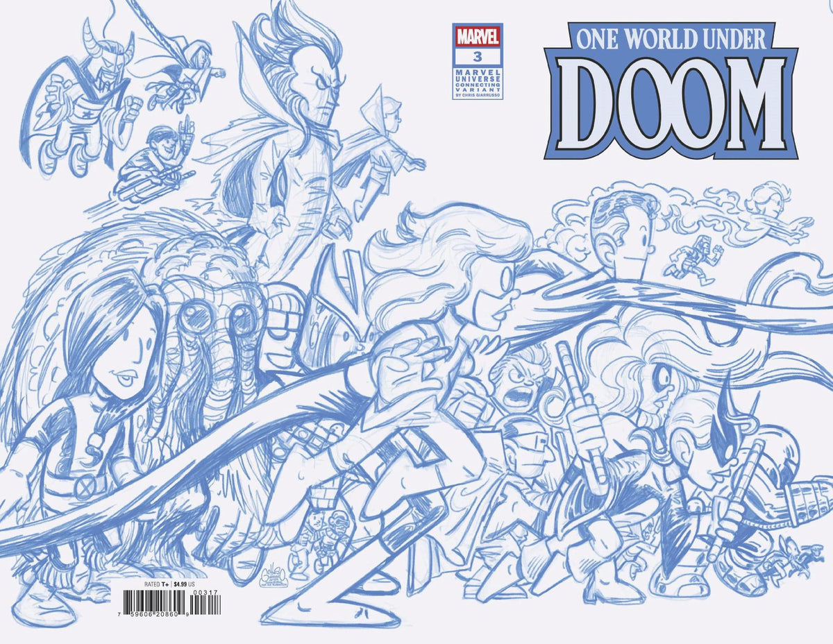 Marvel Comic Books > Incentives ONE WORLD UNDER DOOM #3 1:50 INCV CHRIS GIARRUSSO MARVEL UNIVERSE CONNECTING BLUE LINE SKETCH VARIANT H 75960620860900317 PRH-75960620860900317