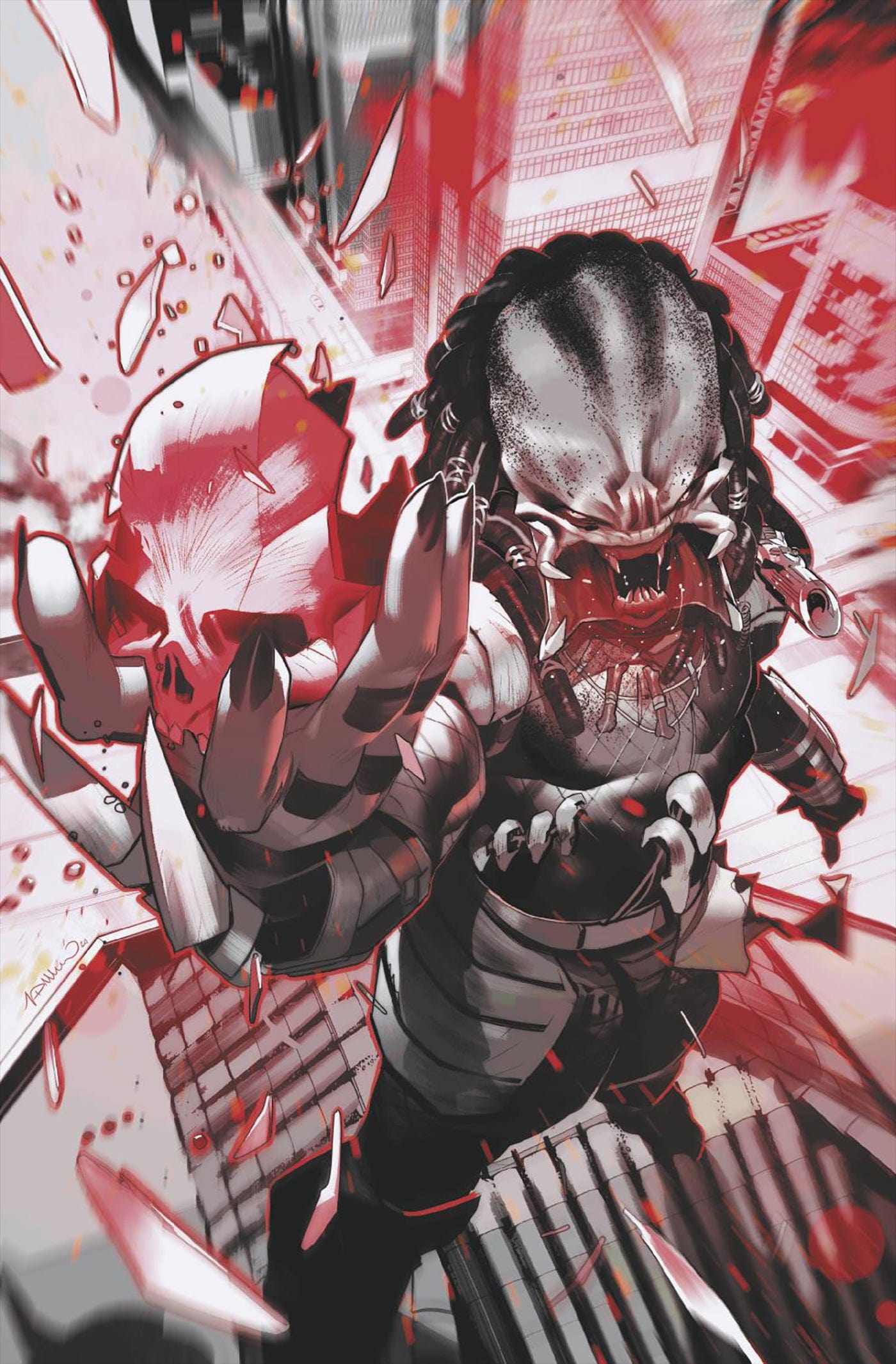 PREDATOR: BLACK, WHITE & BLOOD #1 1:100 INCV SIMONE DI MEO VIRGIN VARIANT