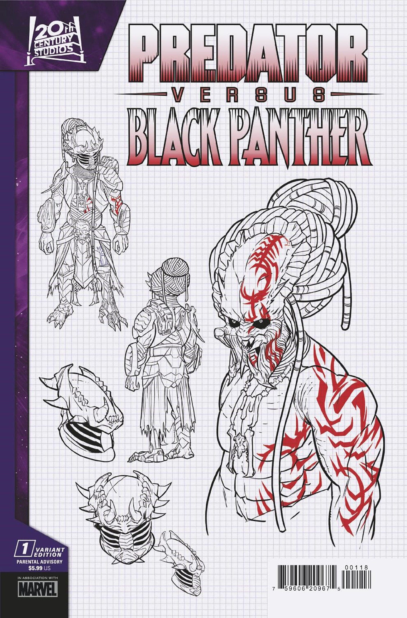 PREDATOR VS. BLACK PANTHER #1 1:10 INCV CHRIS ALLEN DESIGN VARIANT