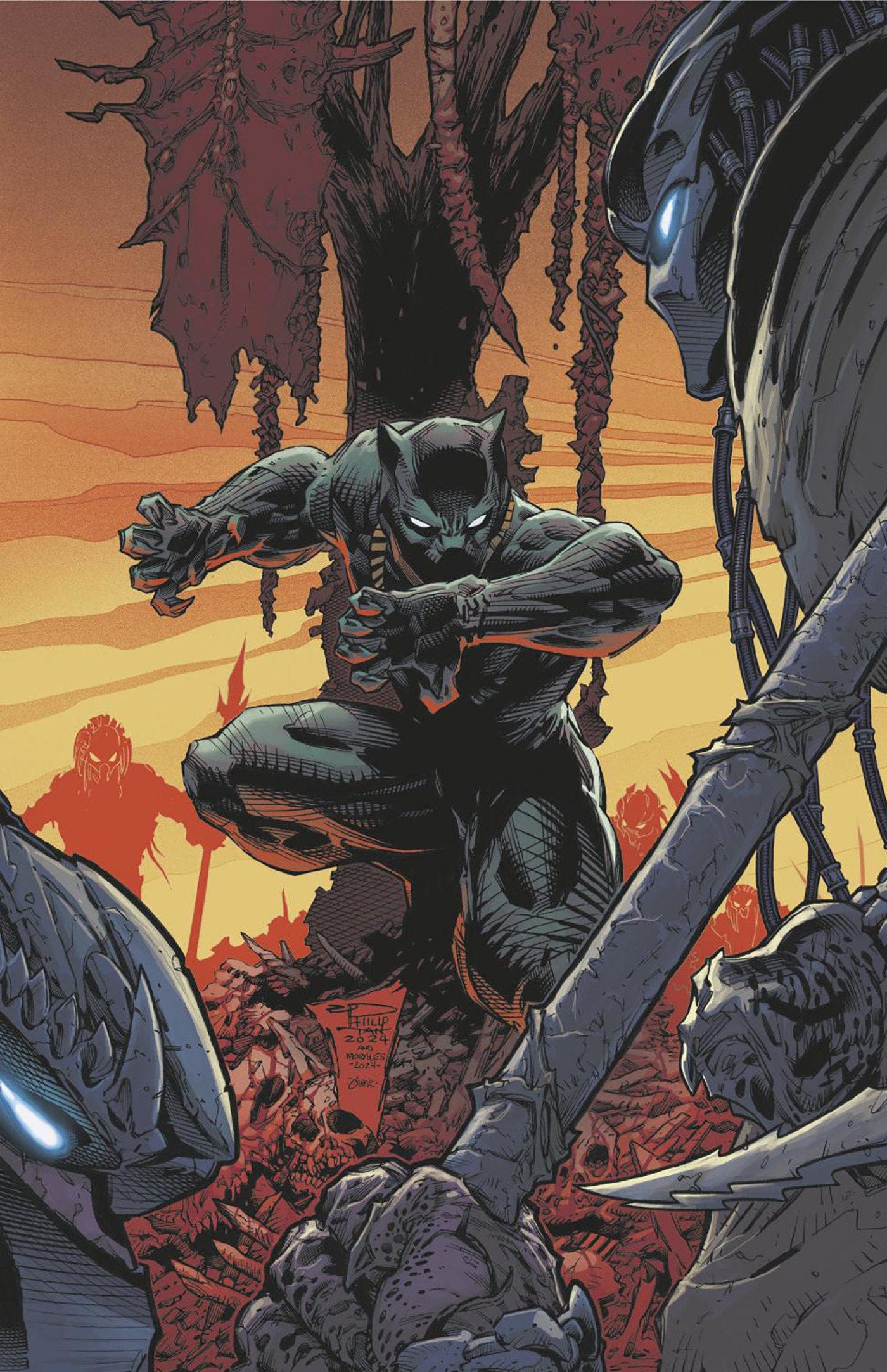 PREDATOR VS. BLACK PANTHER #1 1:100 INCV PHILIP TAN VIRGIN VARIANT