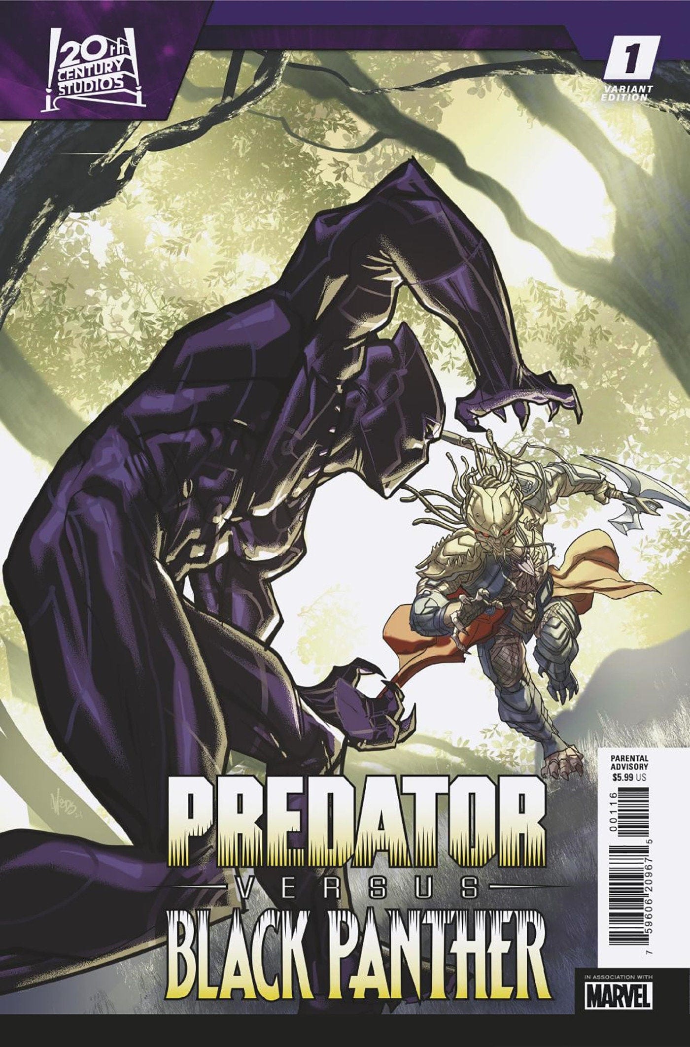 PREDATOR VS. BLACK PANTHER #1 1:25 INCV PETE WOODS VARIANT