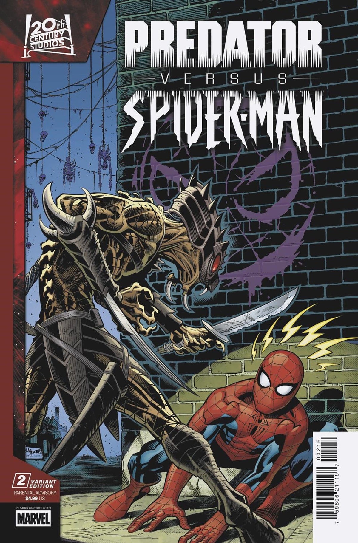 Marvel Comic Books > Incentives PREDATOR VS. SPIDER-MAN #2 1:25 INCV ED MCGUINNESS VARIANT 75960621119700216 PRH-75960621119700216