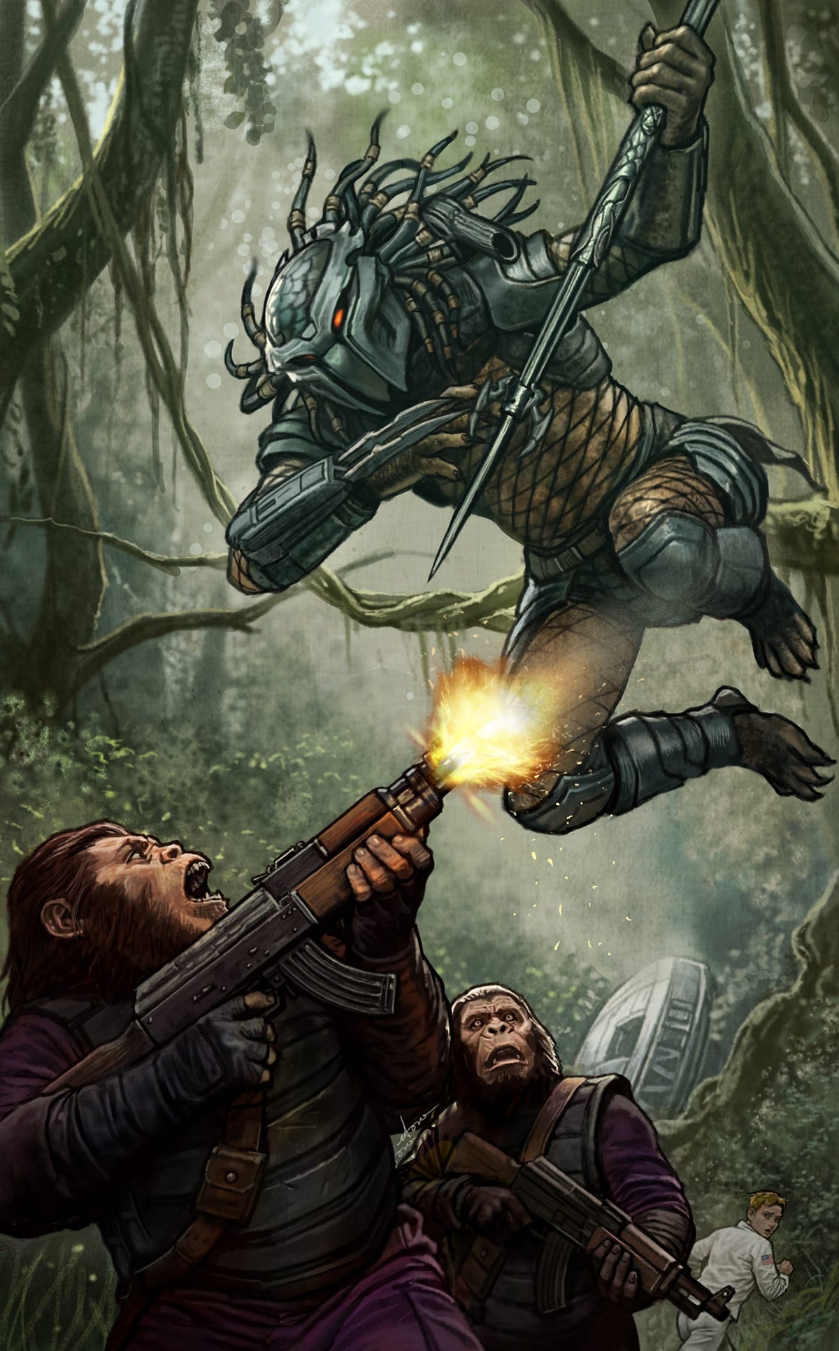 Marvel Comic Books > Incentives PREDATOR VS. THE PLANET OF THE APES #1 1:100 INCV STONEHOUSE VIRGIN VARIANT 75960621569000117 PRH-75960621569000117
