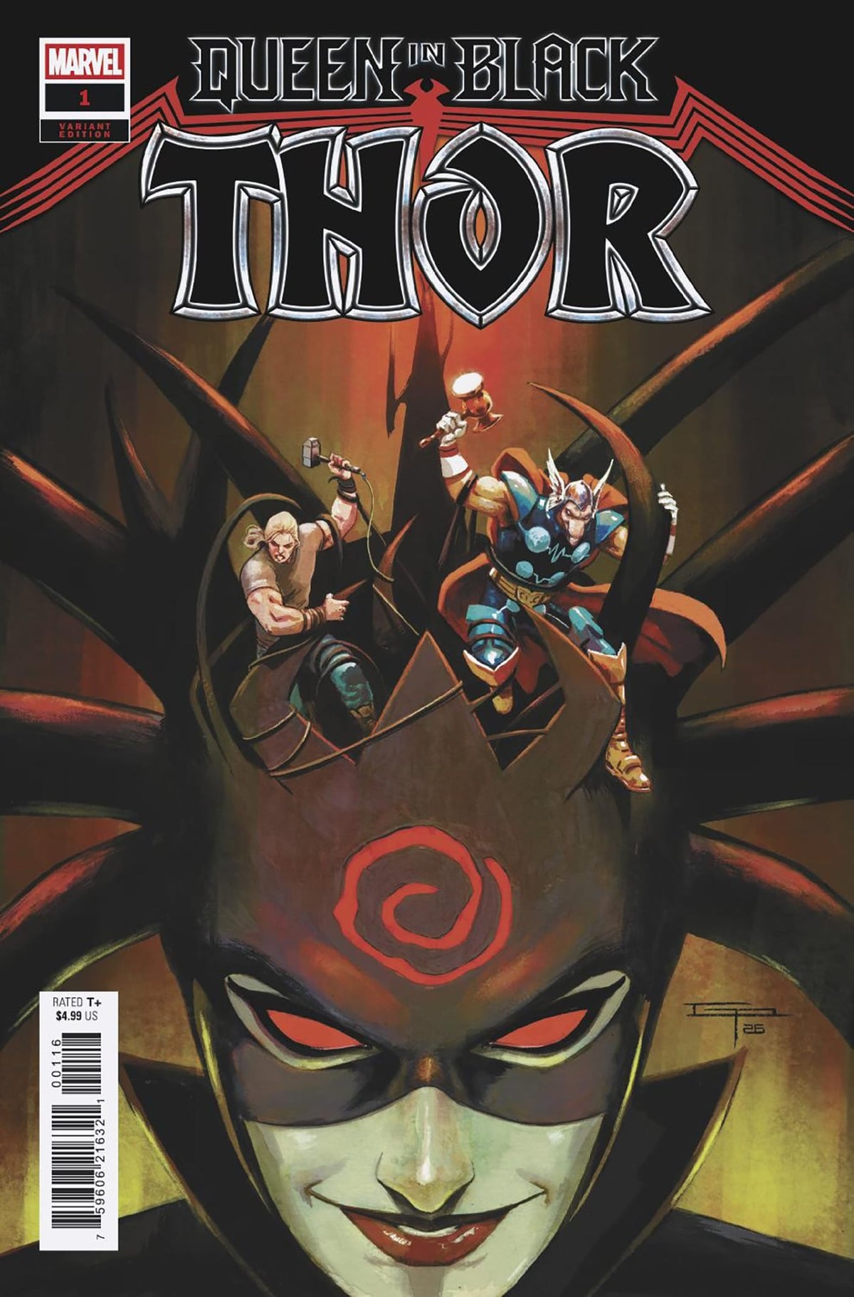 Marvel Comic Books > Incentives QUEEN IN BLACK: THOR #1 1:25 INCV GERMAN PERALTA VARIANT [QIB] (Release Date: 08/12/2026) 75960621632100116 PRH-75960621632100116