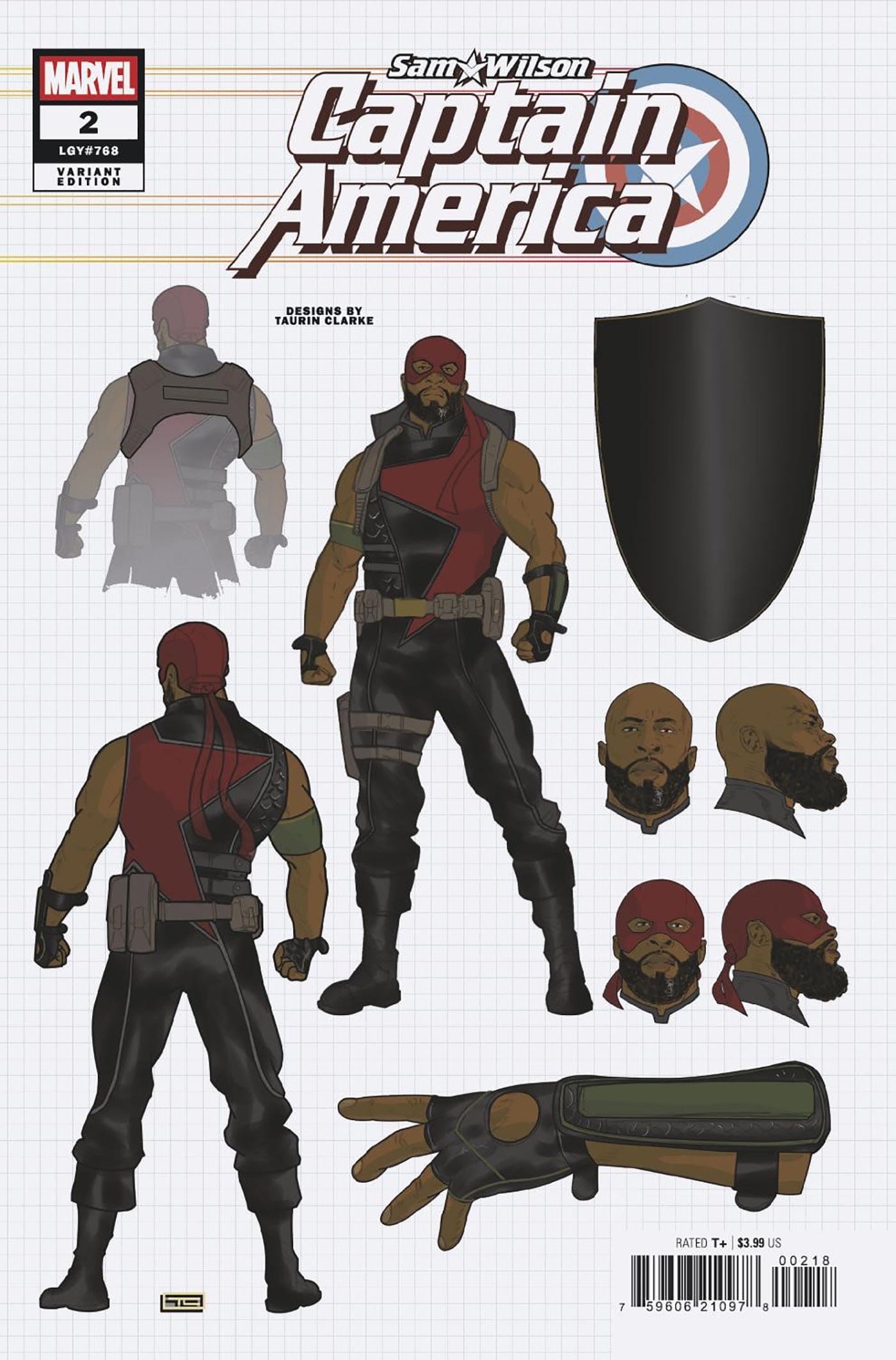 SAM WILSON, CAPTAIN AMERICA #2 1:10 INCV TAURIN CLARKE DESIGN VARIANT